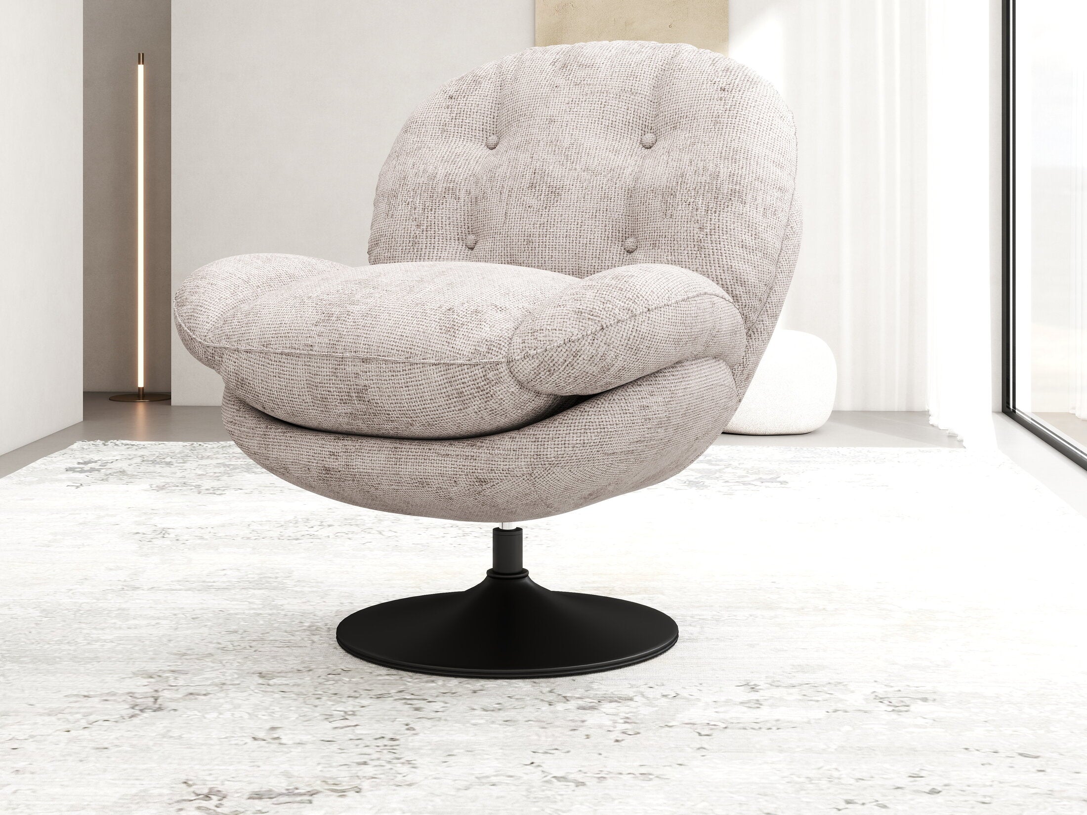 Fotoliu dumonde tapitat Bej modern Amaris 83x95cm