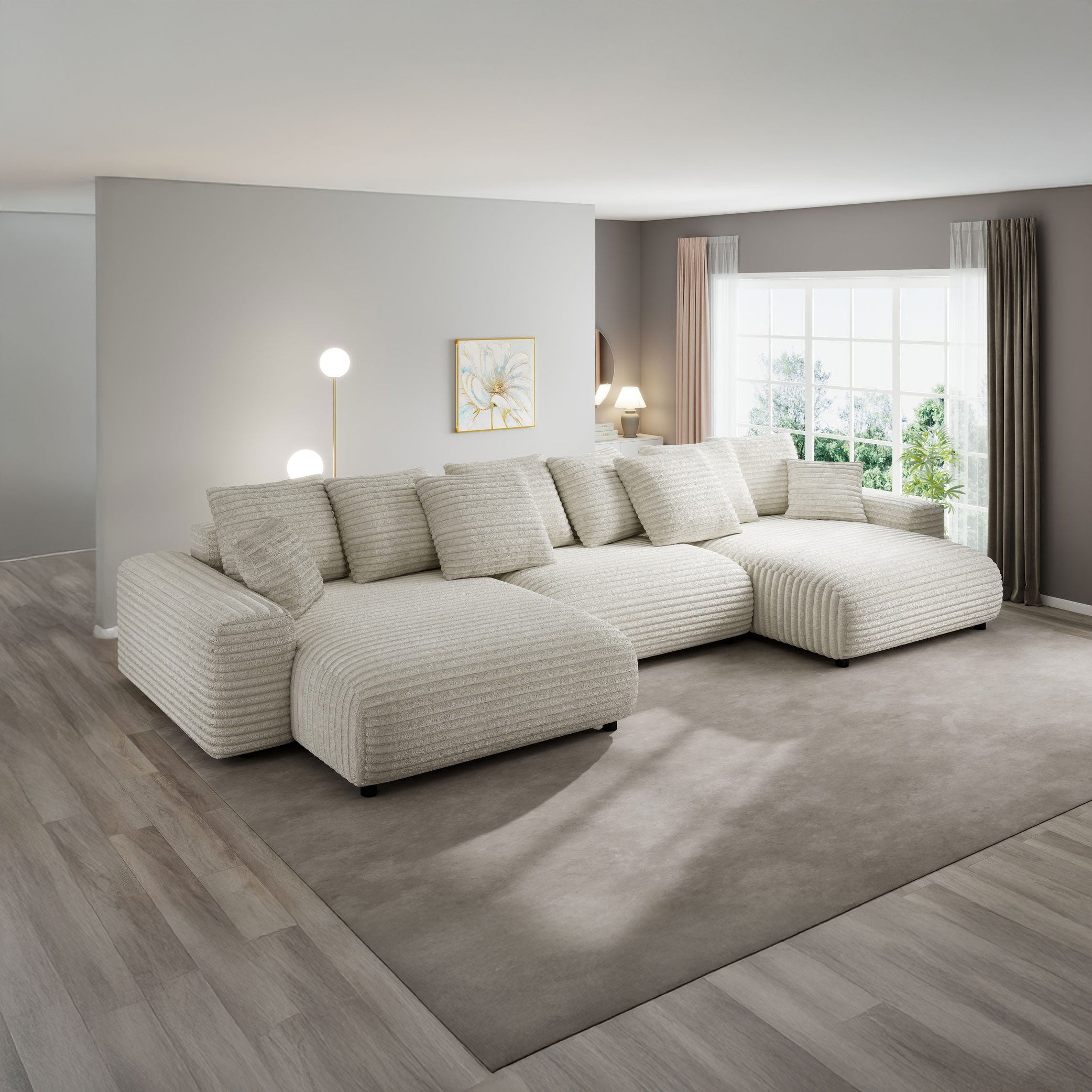 Colțar dumonde fix cu șezut confortabil din spumă High-Density, Luma Small Tilia bej