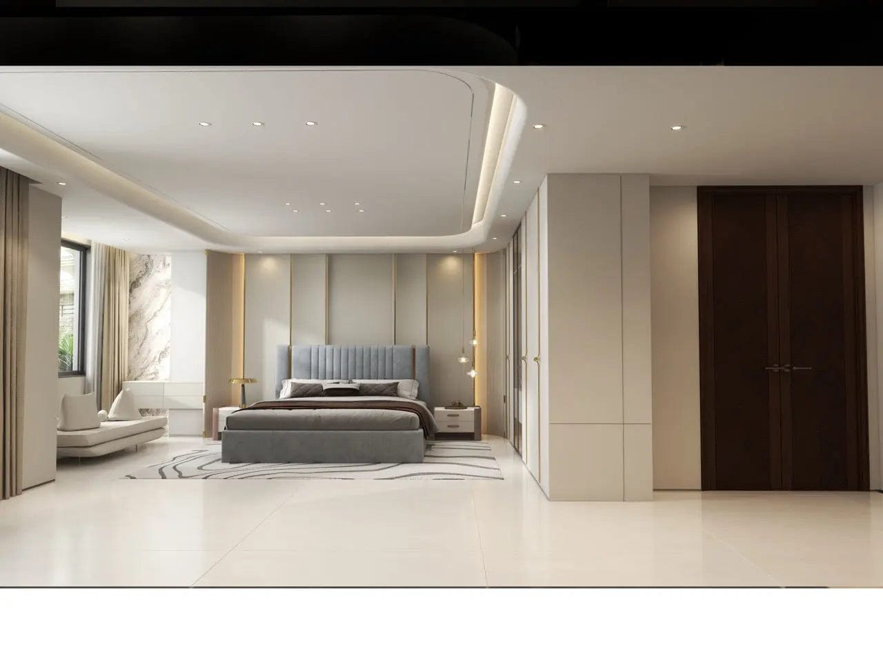 Pat dormitor dumonde, tapitat gri, Lukas 160x200 cm, somiera rabatabila inclusa, spatiu depozitare