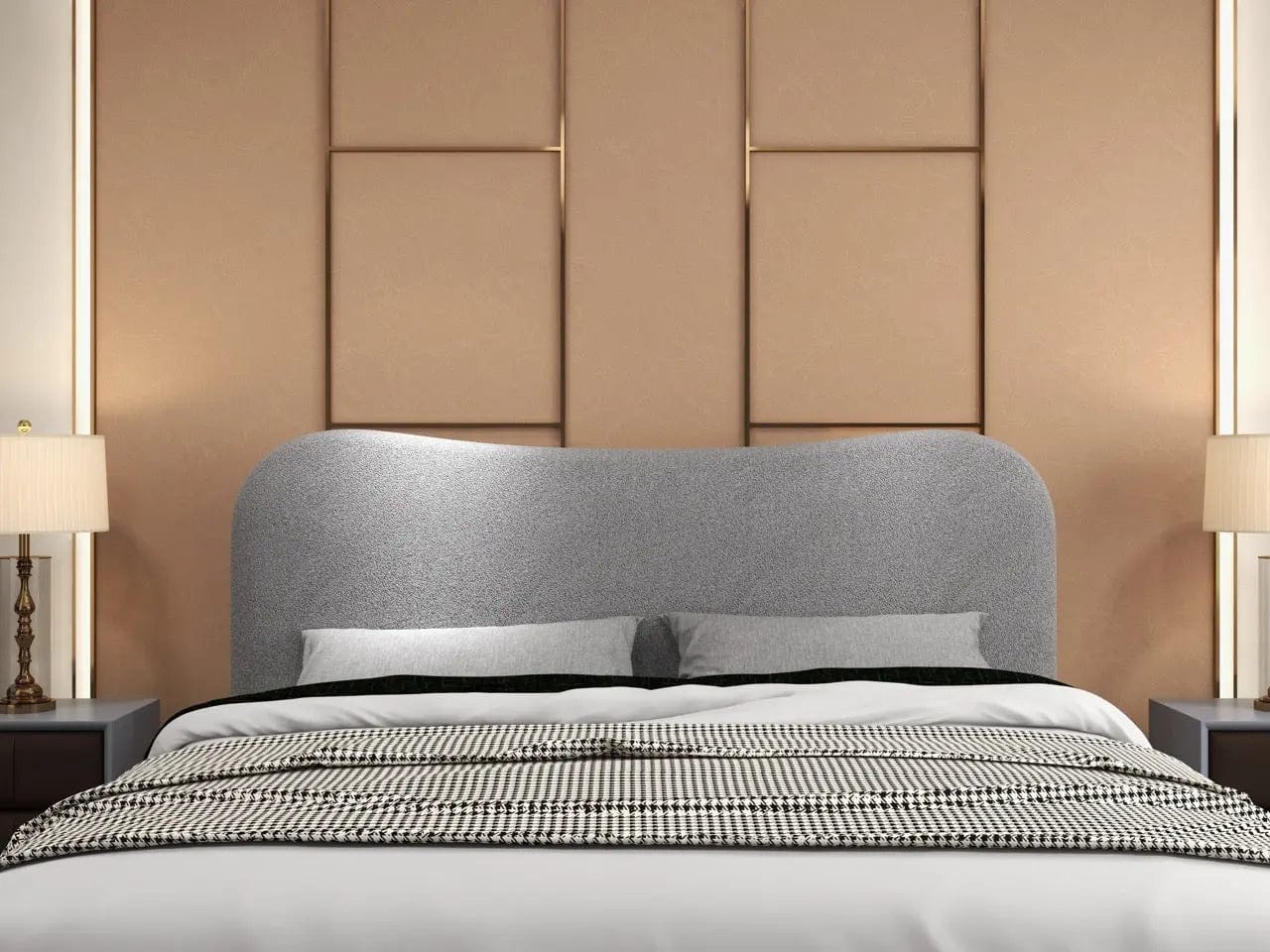 Pat dormitor dumonde, tapitat gri, Matias 180x200 cm, somiera rabatabila inclusa, spatiu depozitare