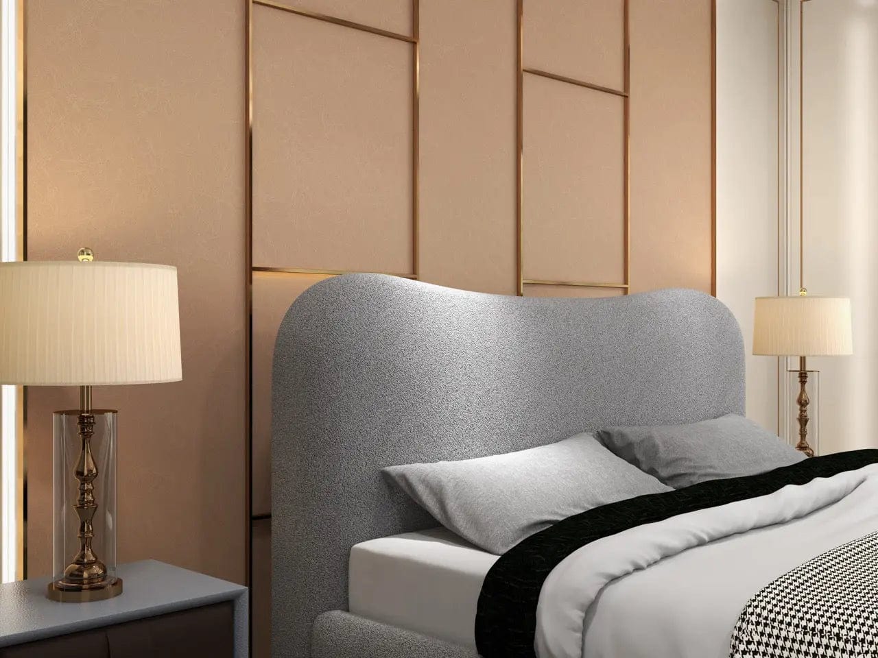 Pat dormitor dumonde, tapitat gri, Matias 180x200 cm, somiera rabatabila inclusa, spatiu depozitare