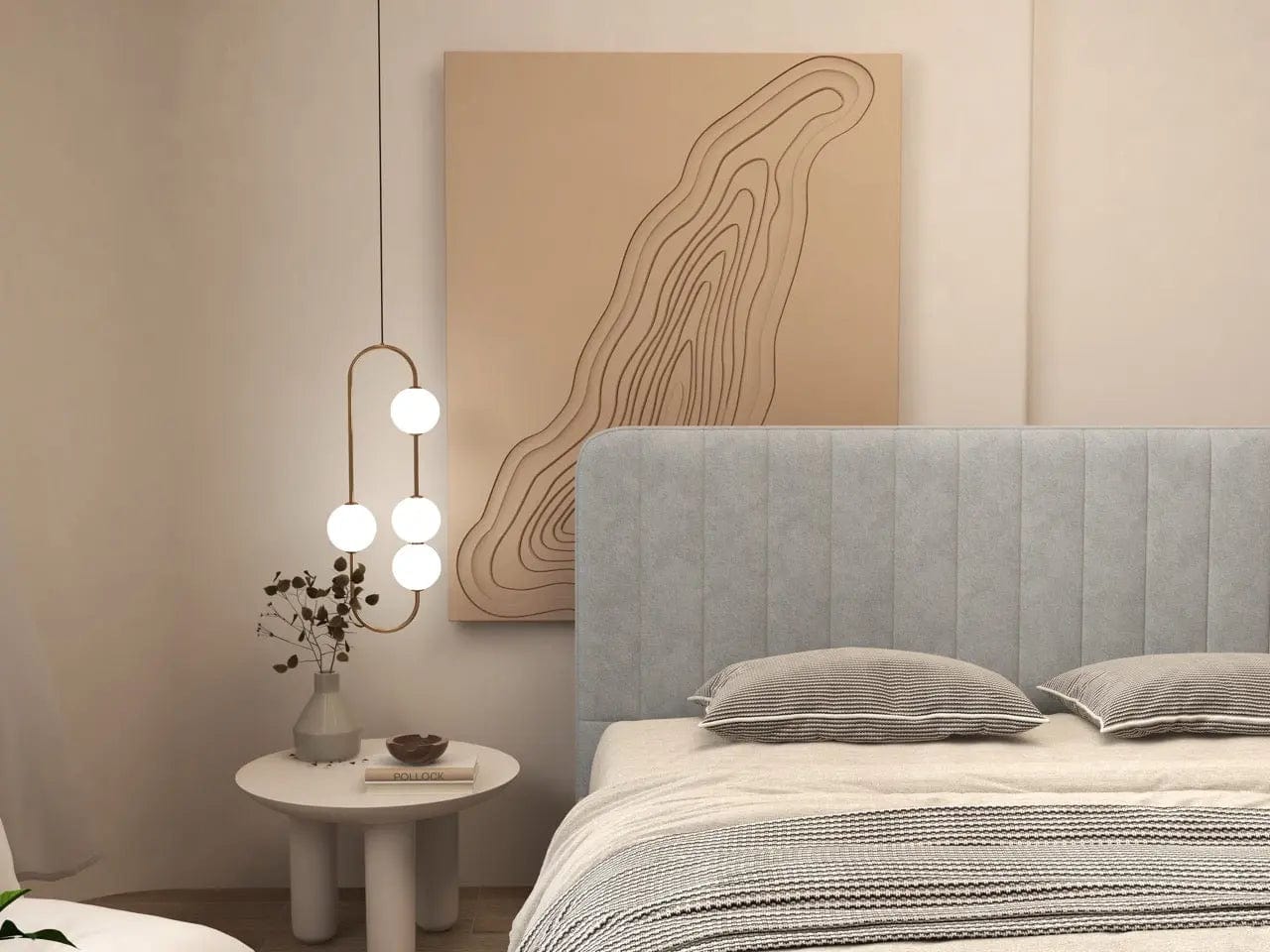 Pat dormitor dumonde, tapitat gri, Loft 160x200 cm, somiera rabatabila inclusa, spatiu depozitare