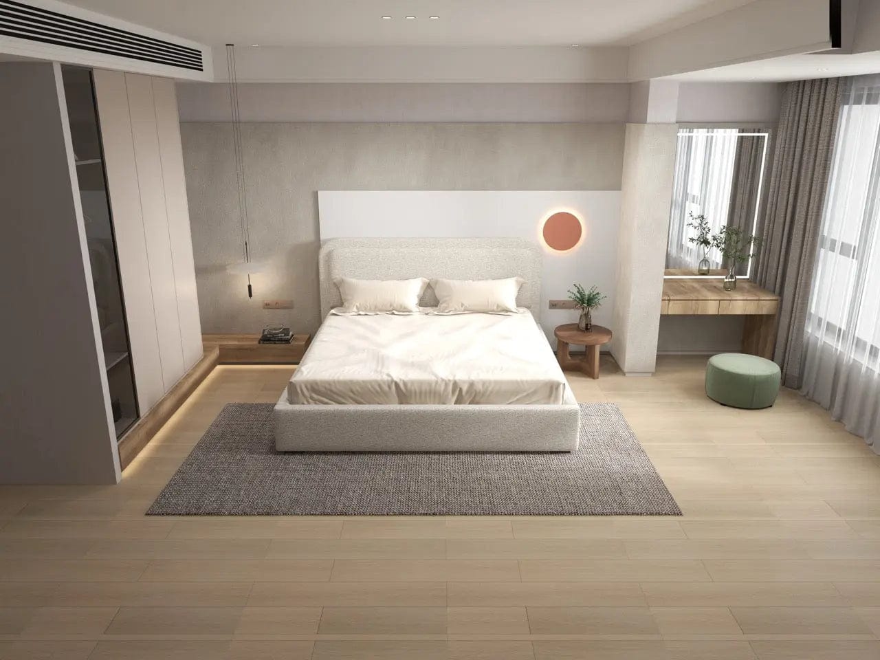 Pat dormitor dumonde, tapitat bej, Candy 140x200 cm