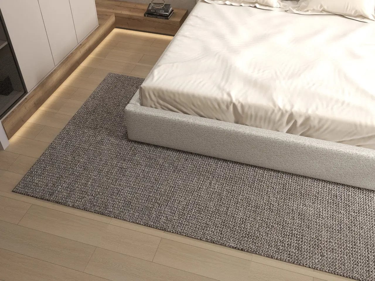 Pat dormitor dumonde, tapitat bej, Candy 140x200 cm