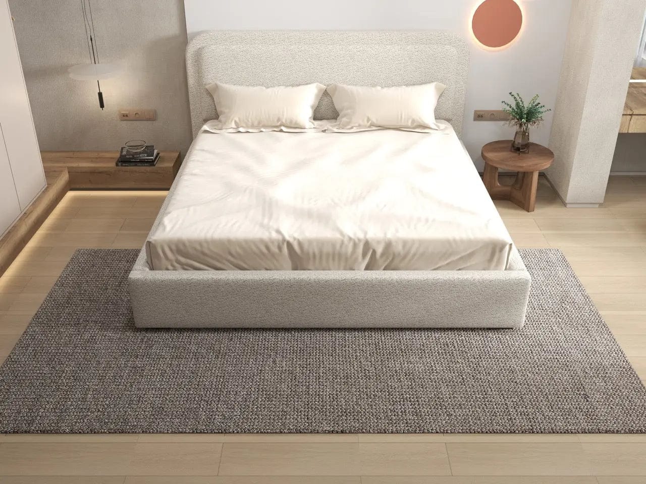 Pat dormitor dumonde, tapitat bej, Candy 140x200 cm