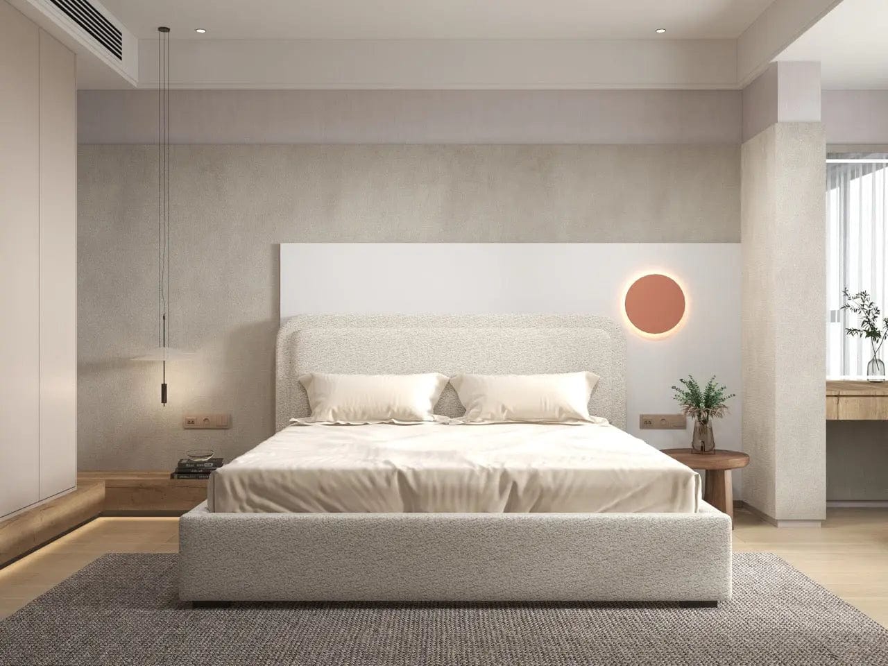 Pat dormitor dumonde, tapitat bej, Candy 140x200 cm