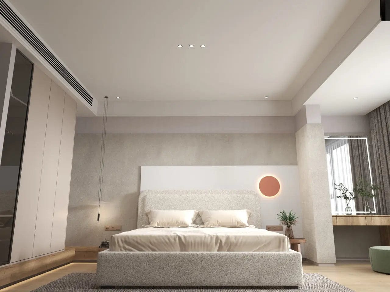 Pat dormitor dumonde, tapitat bej, Candy 140x200 cm