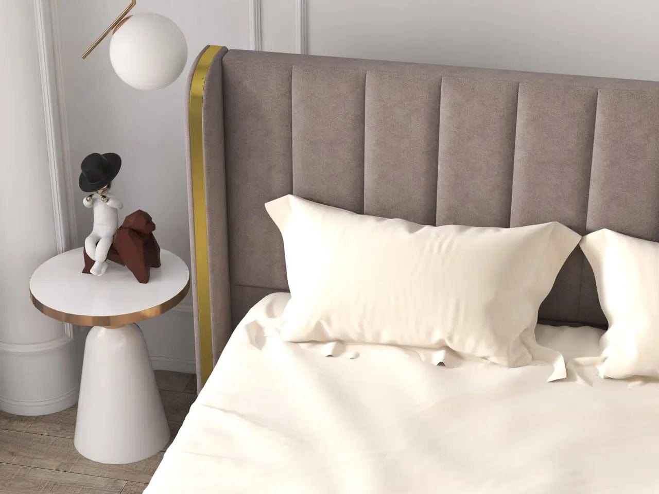 Pat dormitor tapitat gri, Lyon 160x200 cm, somiera rabatabila inclusa, spatiu depozitare