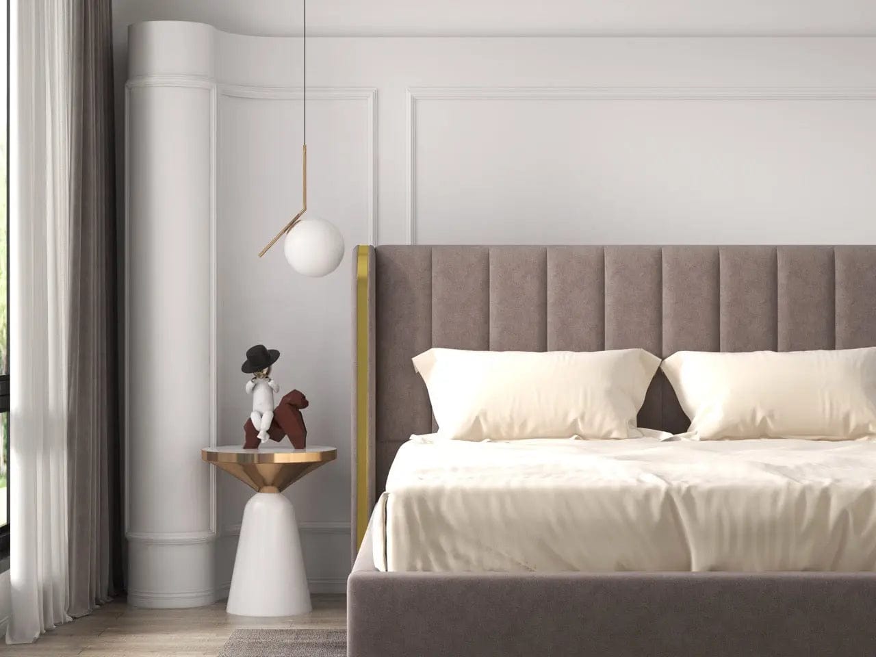 Pat dormitor tapitat gri, Lyon 160x200 cm, somiera rabatabila inclusa, spatiu depozitare