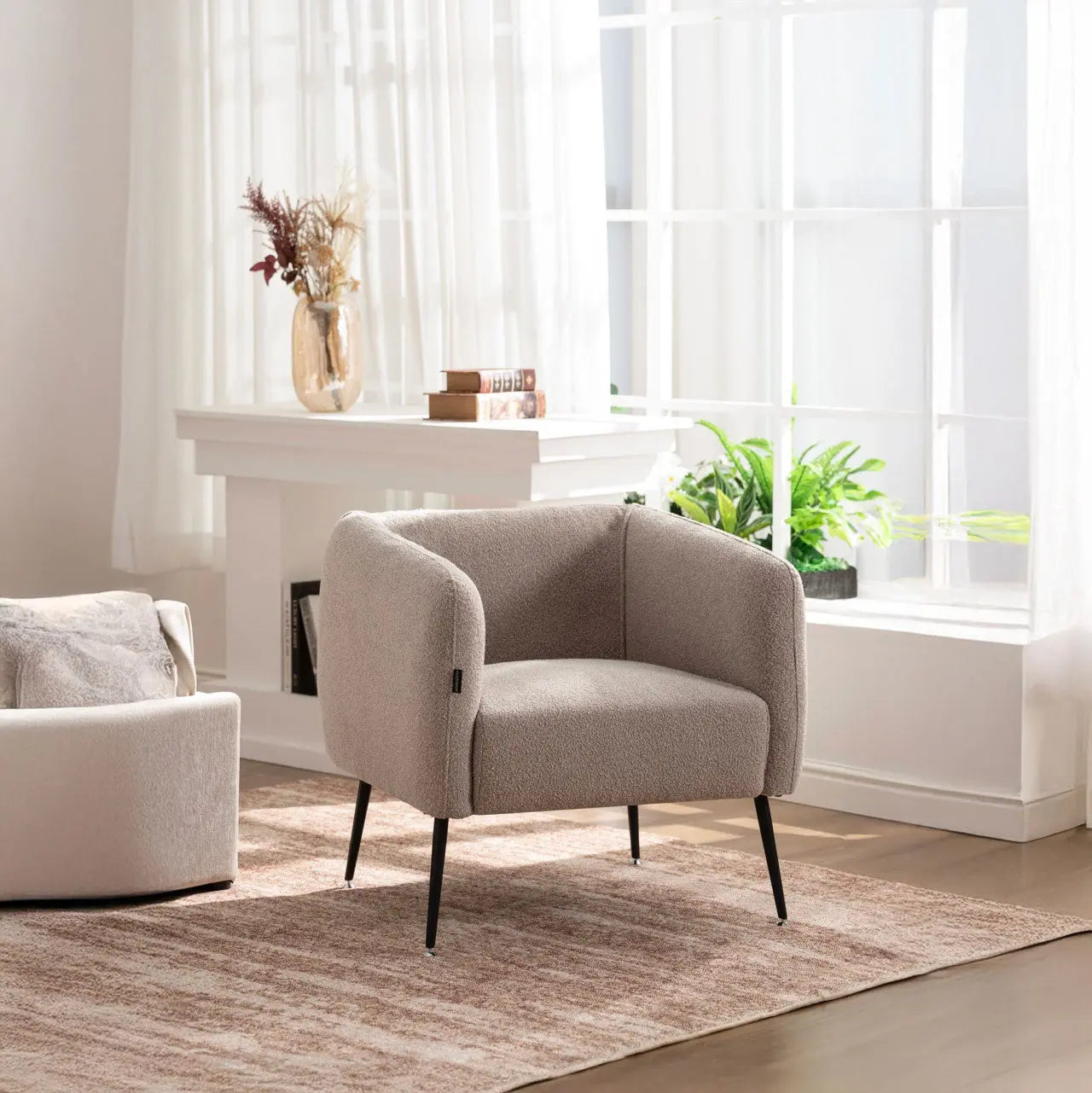 Fotoliu dumonde tapitat Gri modern Alonso 70x74cm ULK