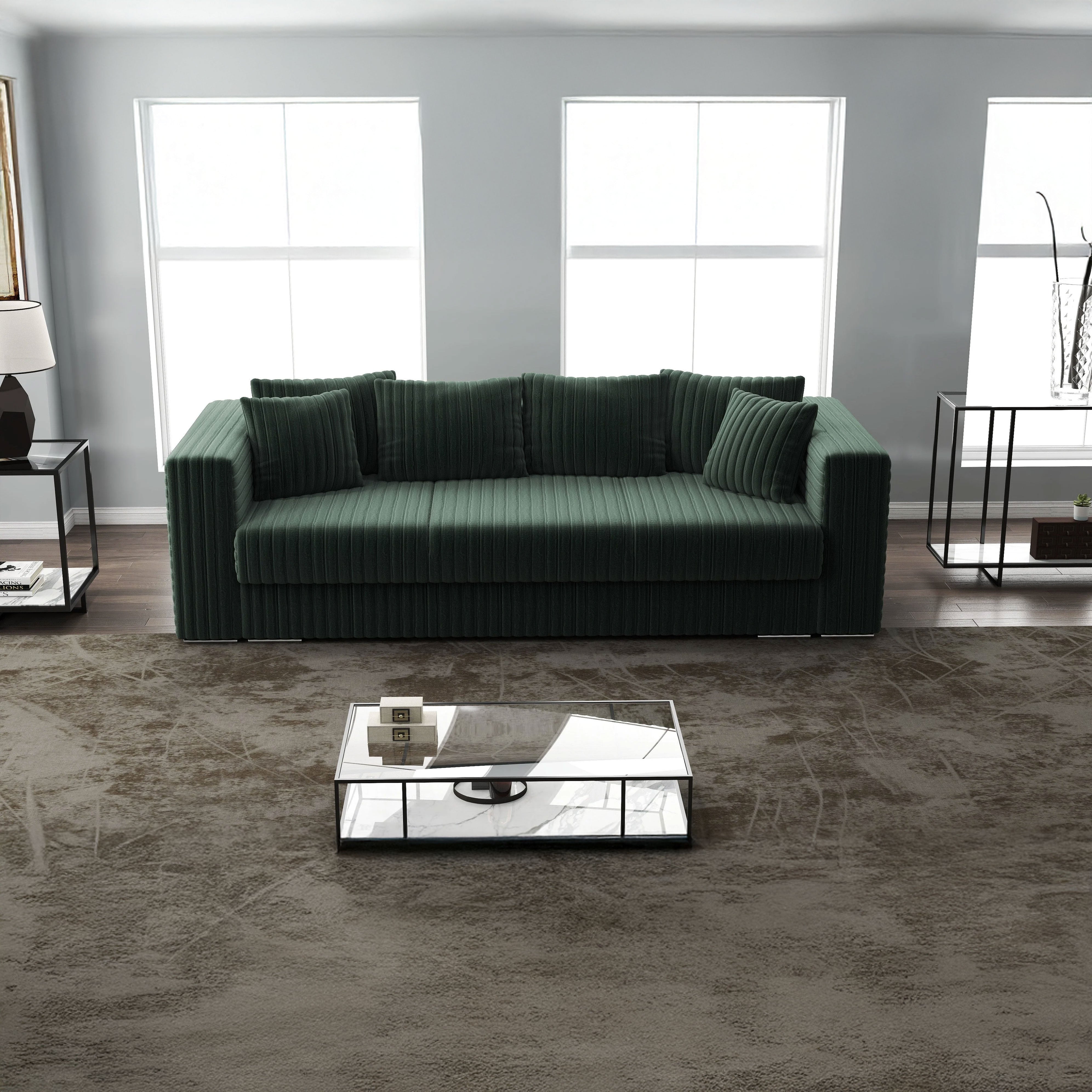 Canapea extensibilă dumonde cu ladă de depozitare si sezut confortabil din spuma HR, Gloria Ambience Verde 240x100 cm Fabrica