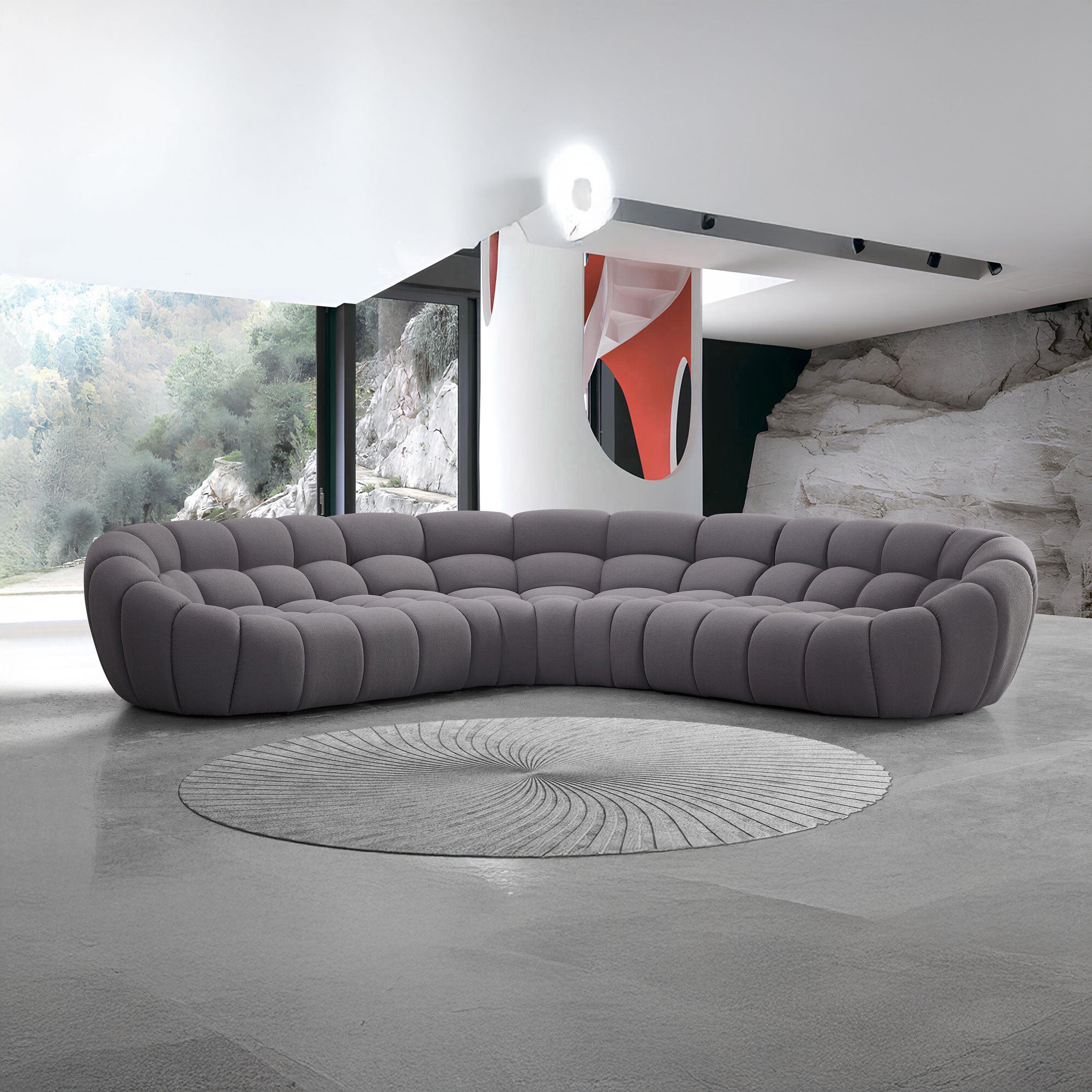 Canapea semirotunda dumonde cu șezut confortabil din spumă HR Bubble 375x120 cm