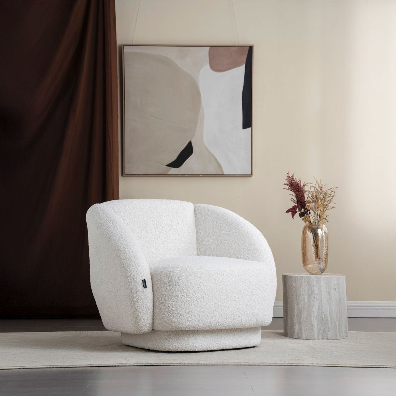 Fotoliu dumonde tapitat Gri modern Dante 85x88cm ULK