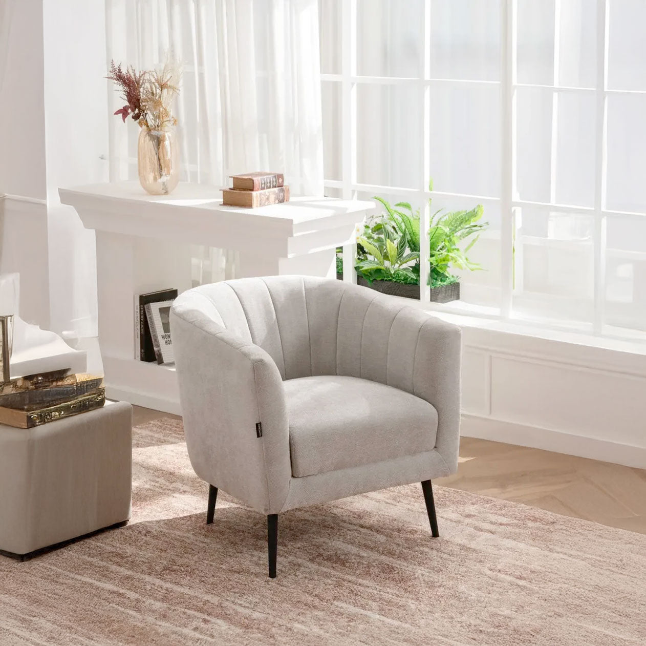 Fotoliu dumonde tapitat Gri modern Diego 75x78cm