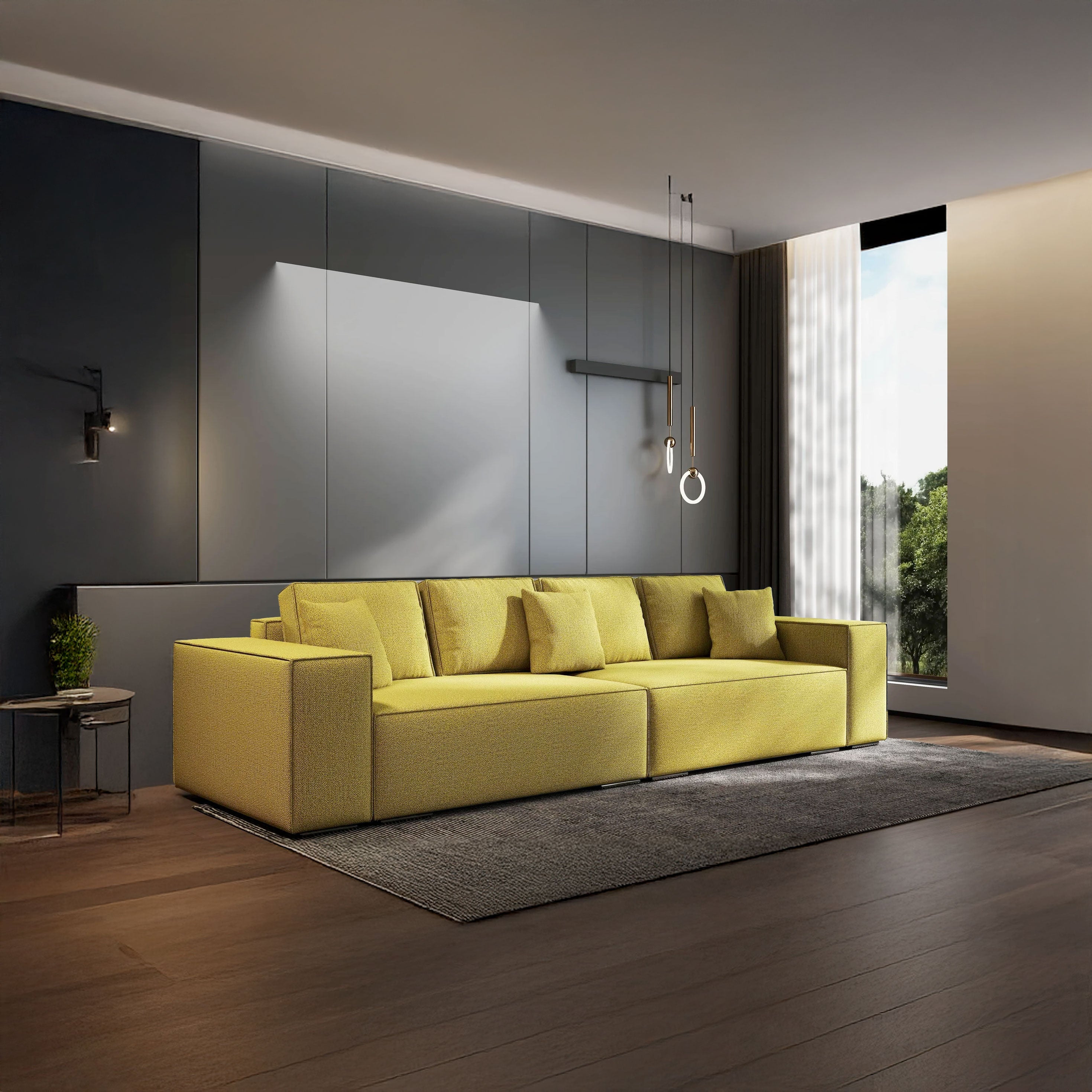 Canapea extensibilă dumonde cu ladă de depozitare si sezut confortabil din spuma HR, Dream Enjoy Verde 310x100 cm Fabrica