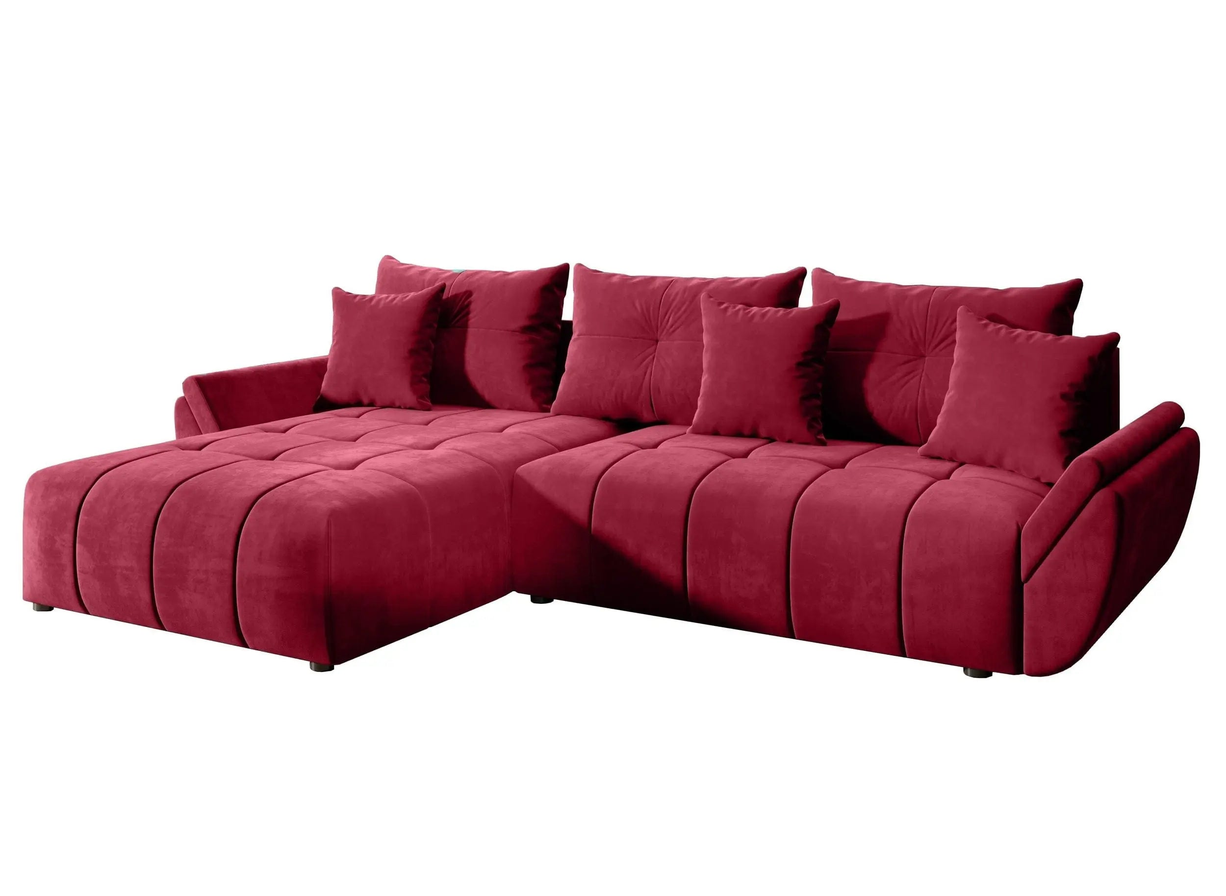 Colțar extensibil dumonde cu ladă de depozitare si sezut confortabil din spuma HR, Berlin Bordoux 280x185 cm Fabrica