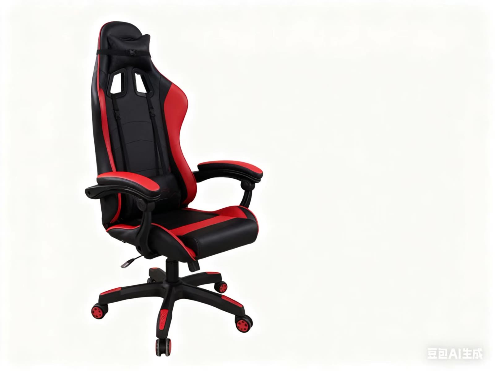 Scaun gaming Dumonde EXODUS, mecanism multifuncțional, ecopiele, suport picioare, rosu/negru