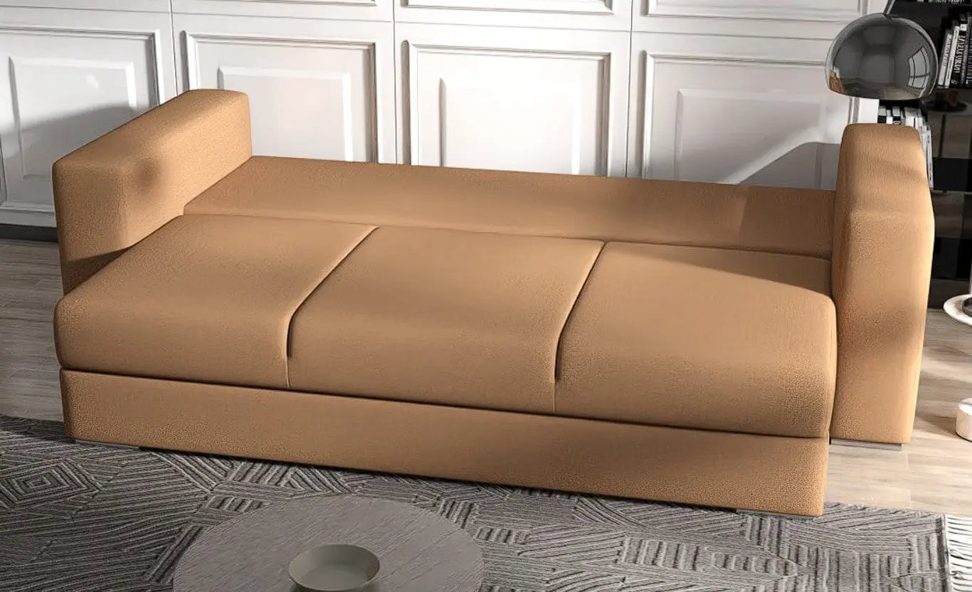 Canapea extensibilă dumonde cu ladă de depozitare si sezut confortabil din spuma HR, Gloria Orange 240x100 cm Fabrica