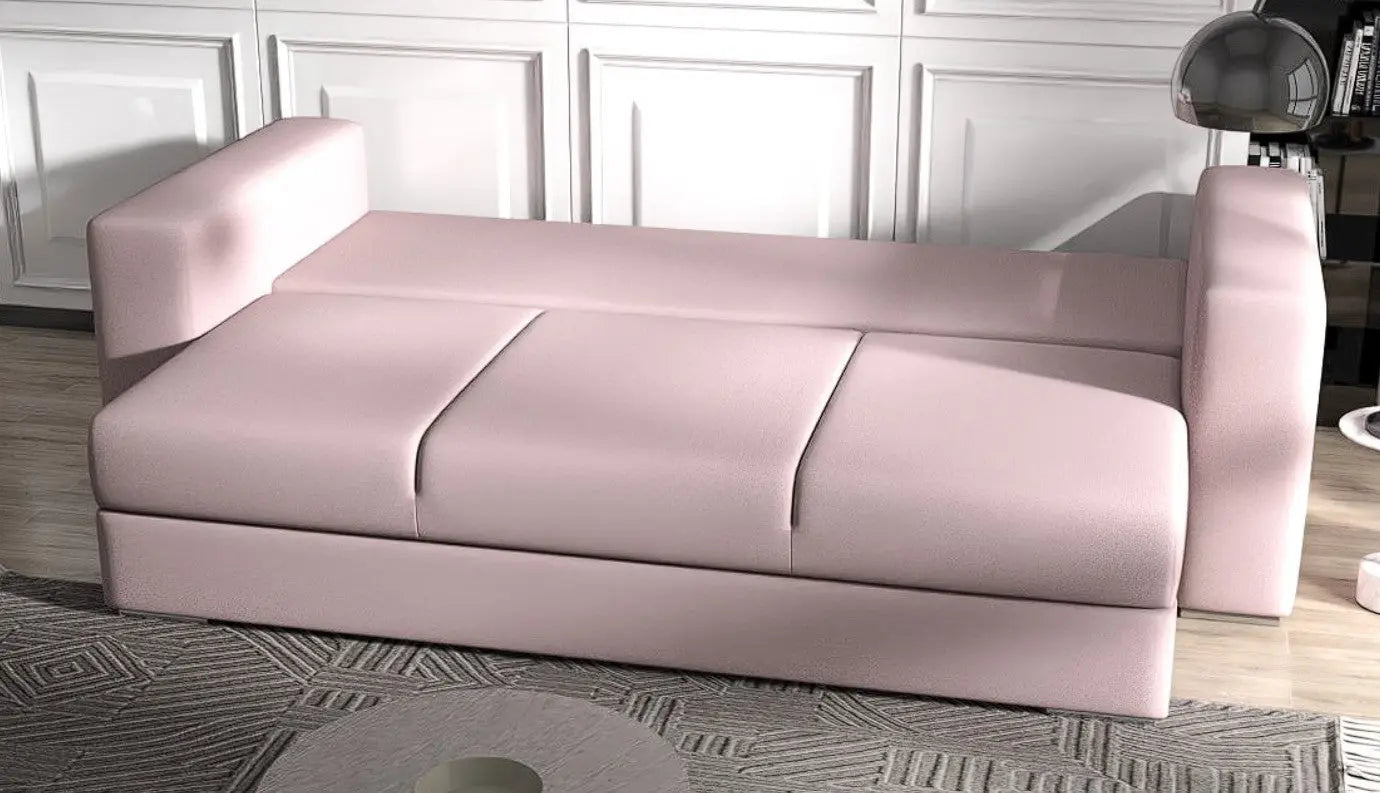 Canapea extensibilă dumonde cu ladă de depozitare si sezut confortabil din spuma HR, Gloria Pink 240x100 cm Fabrica