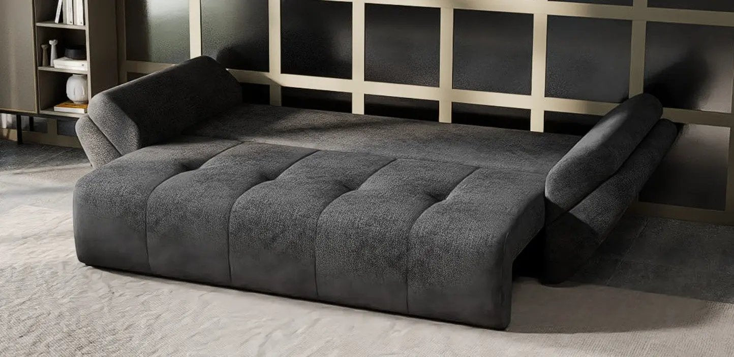 Canapea extensibilă dumonde cu ladă de depozitare si sezut confortabil din spuma HR, Berlin Enjoy Kaki 250x100 cm Fabrica