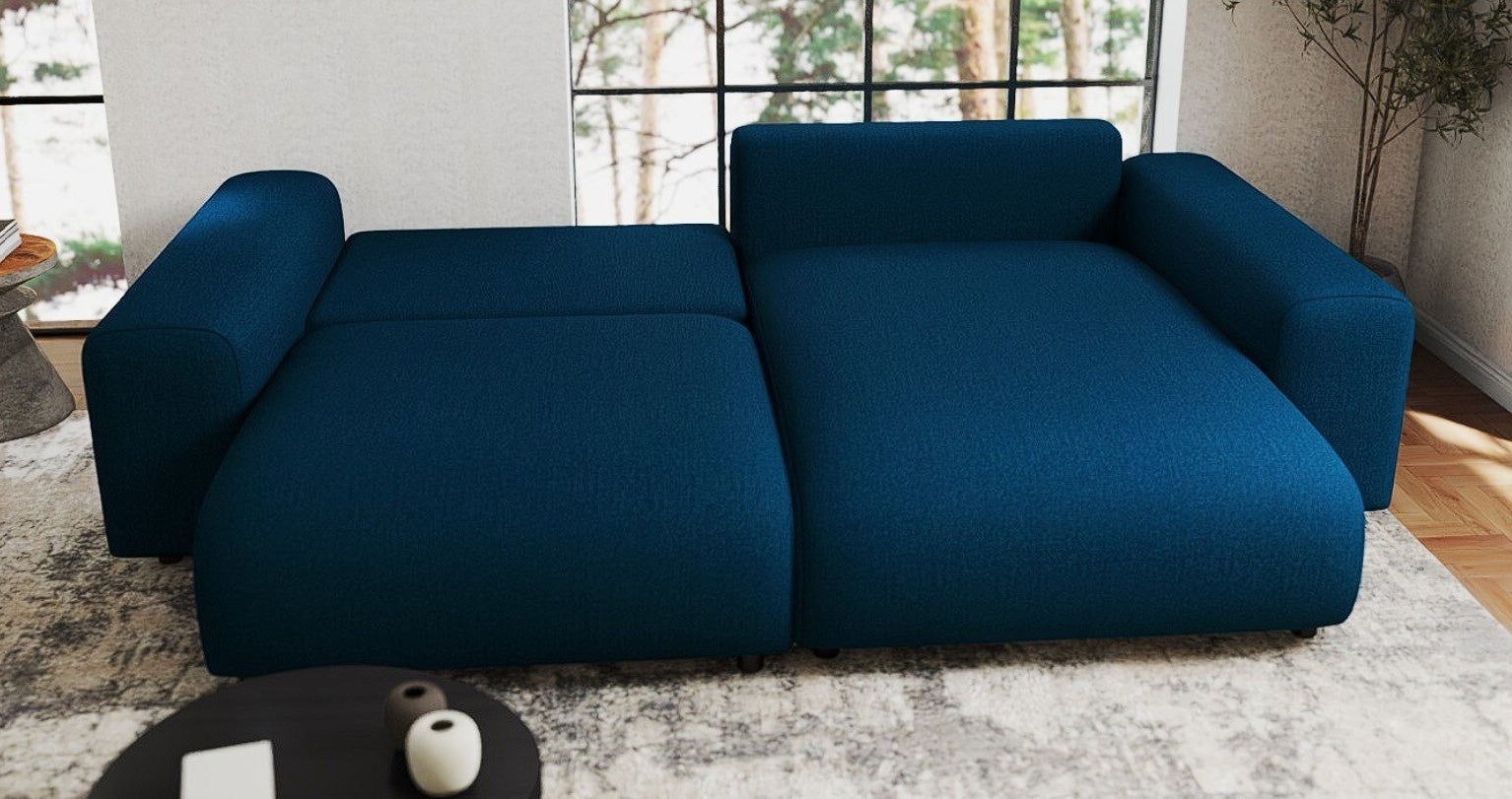 Colțar extensibil dumonde cu ladă de depozitare si sezut confortabil din spuma HR, Sarina Enjoy Verde Petrol 255x168 cm II