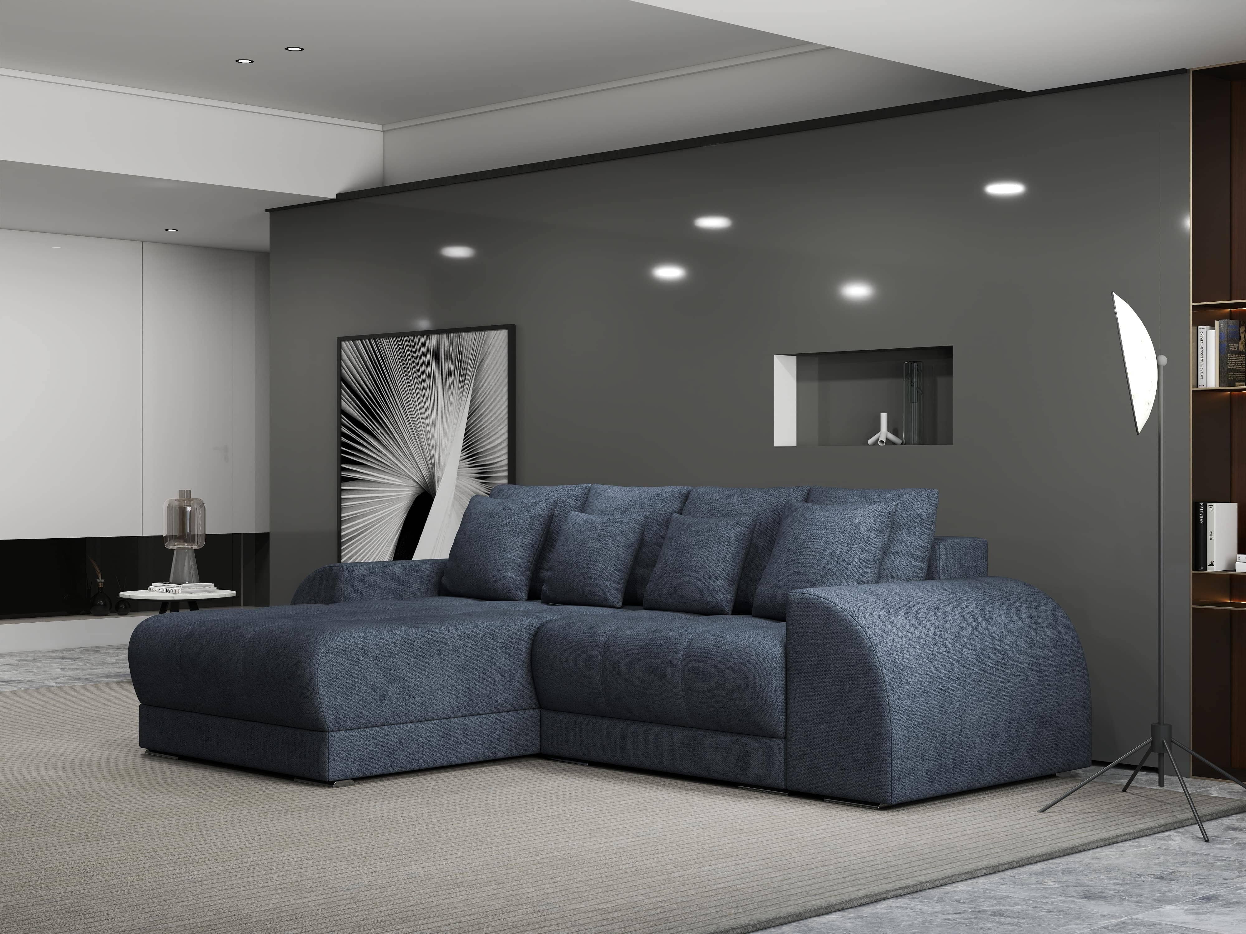 Colțar extensibil dumonde cu ladă de depozitare si sezut confortabil din spuma HR, Verona Enjoy Antracit 290x185 cm Fabrica