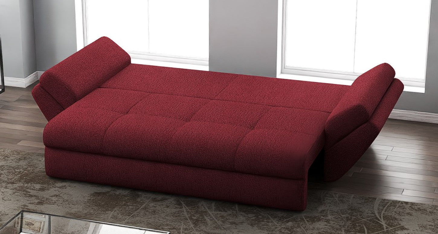 Canapea extensibilă dumonde cu ladă de depozitare si sezut confortabil din spuma HR, Loana Red 250x100 cm Fabrica