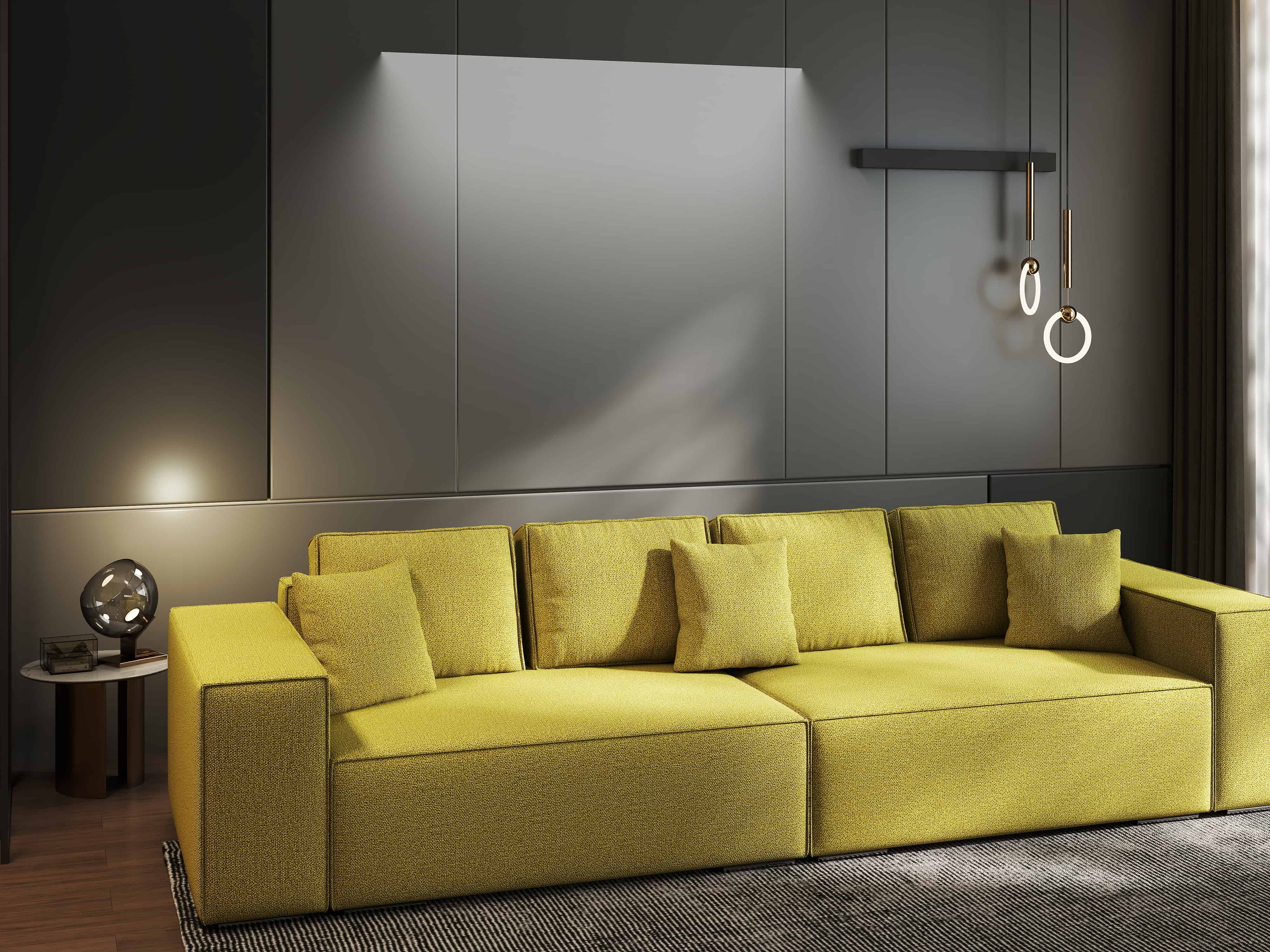 Canapea extensibilă dumonde cu ladă de depozitare si sezut confortabil din spuma HR, Dream Enjoy Verde 310x100 cm Fabrica