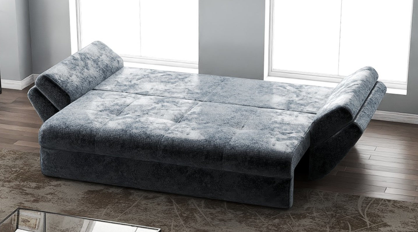 Canapea extensibilă dumonde cu ladă de depozitare si sezut confortabil din spuma HR, Loana Zoom Euphoria Grafit 250x100 cm Fabrica
