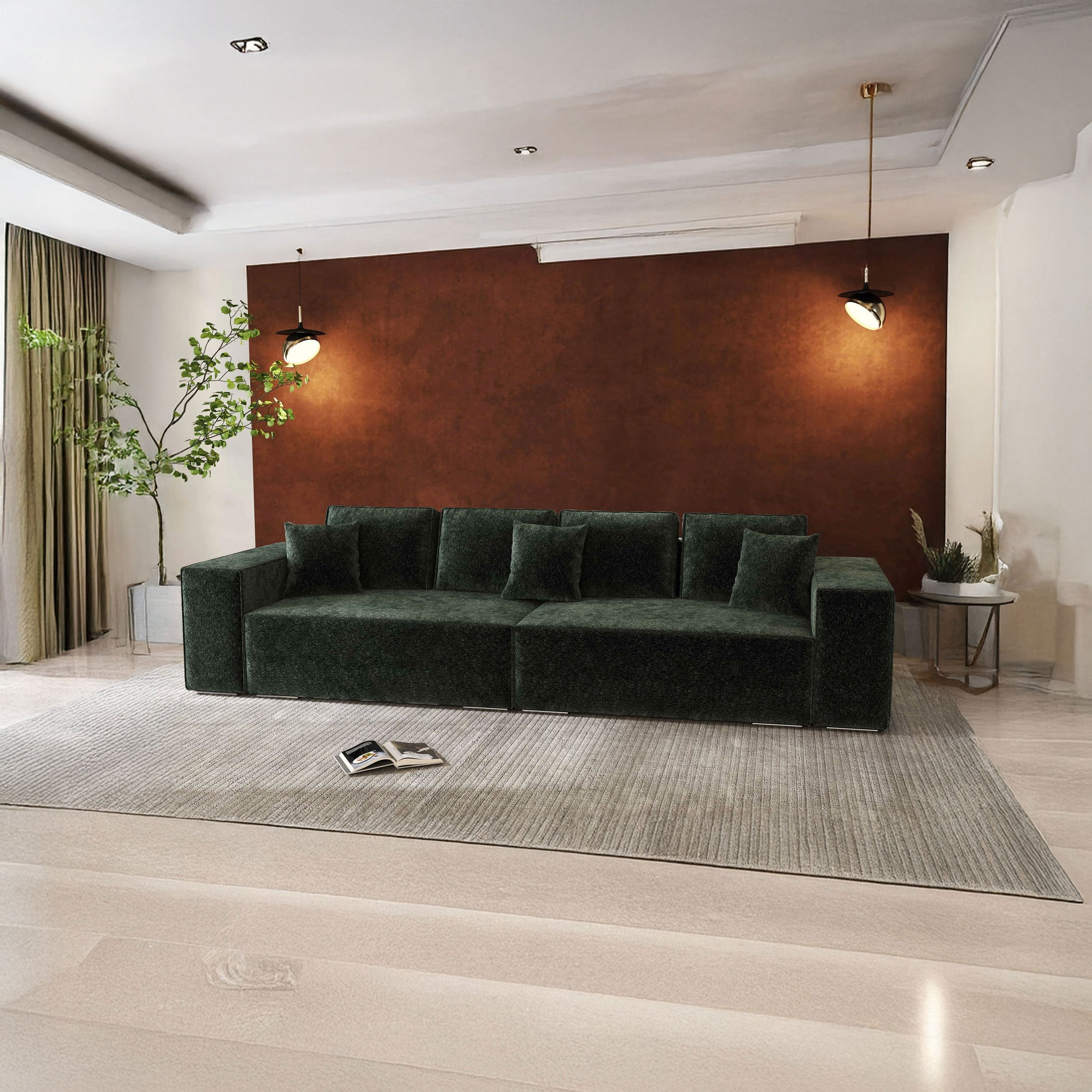Canapea extensibilă dumonde cu ladă de depozitare si sezut confortabil din spuma HR, Dream Euphoria Verde 310x100 cm Fabrica