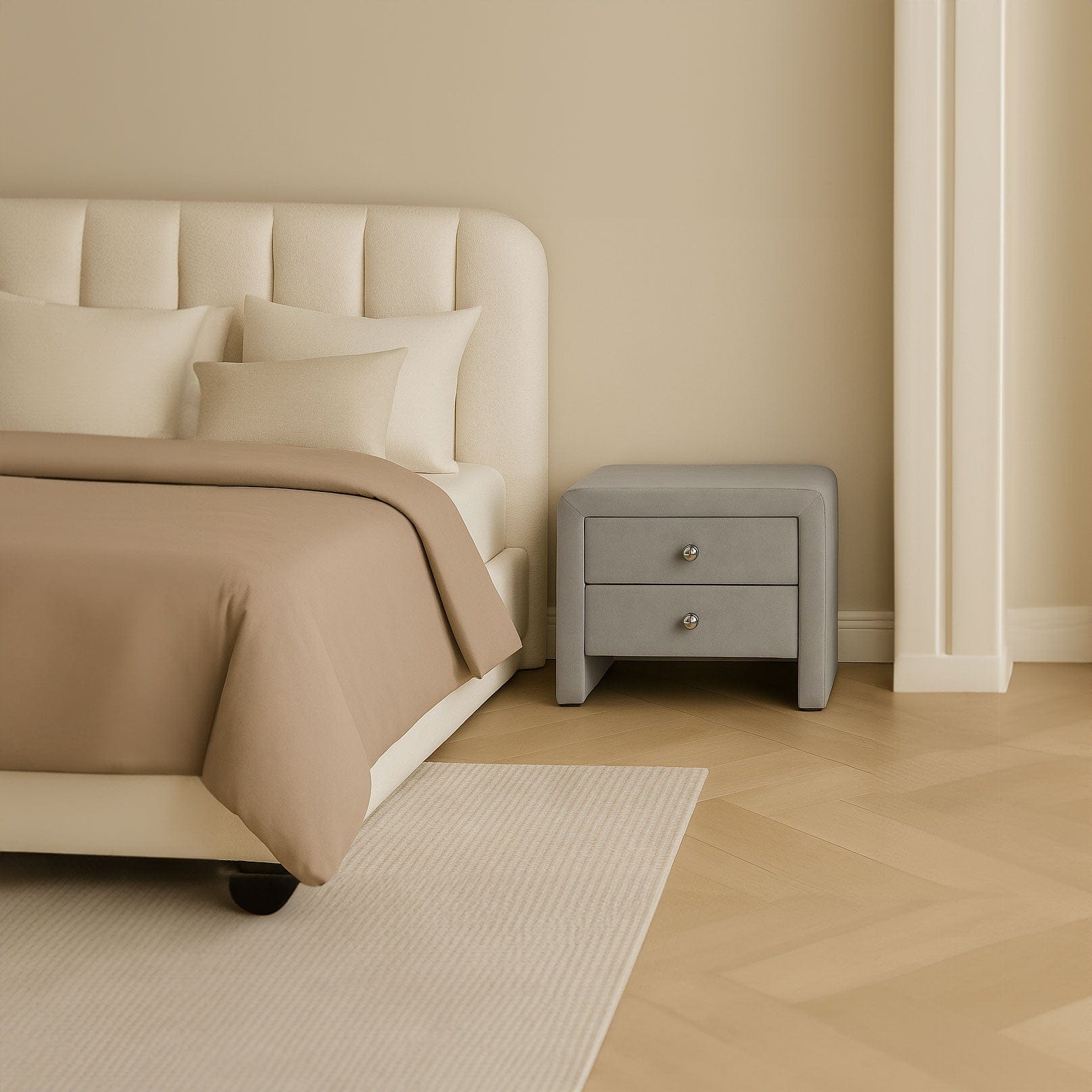 Noptiera dumonde tapitata plush gri Velvet WLS