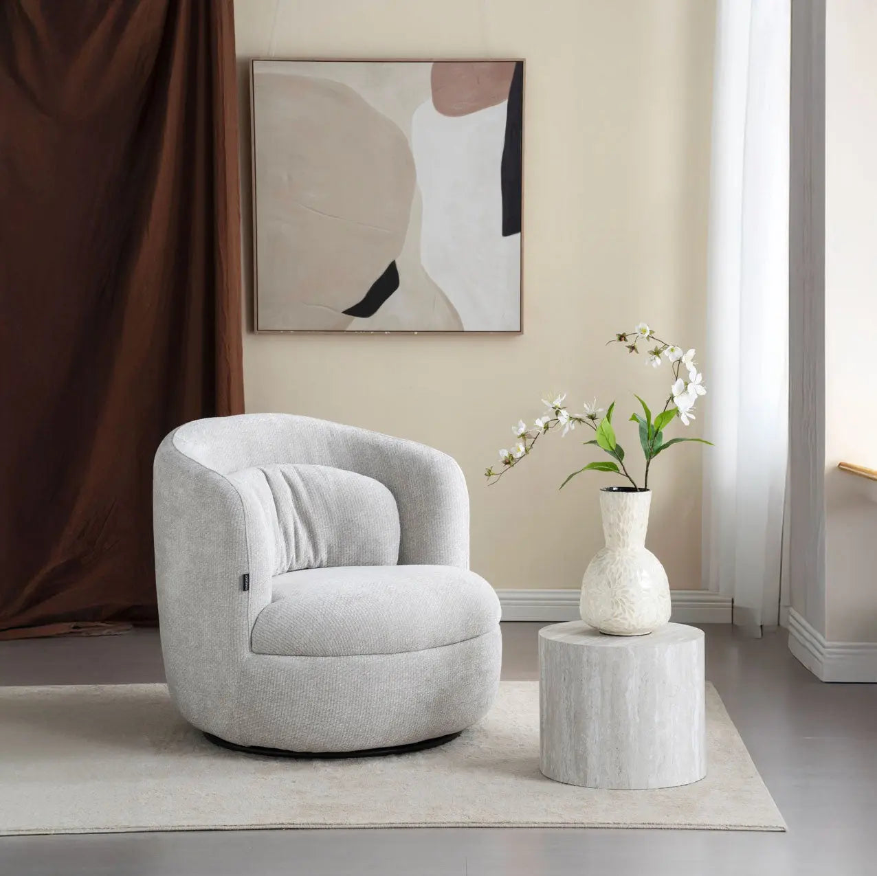 Fotoliu dumonde tapitat gri modern Marco 84x84cm ULK