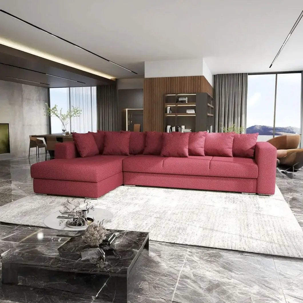 Colțar extensibil dumonde cu ladă de depozitare si sezut confortabil din spuma HR, Gloria Enjoy Winery 320x183 cm Fabrica