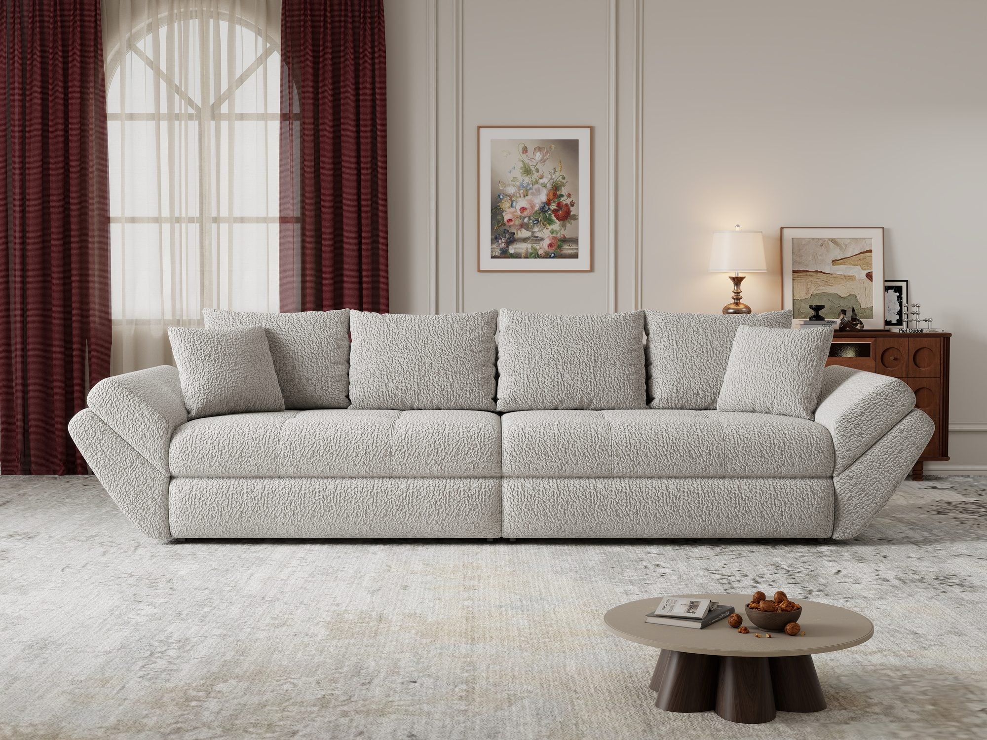 Canapea extensibilă dumonde cu ladă de depozitare Loana Jaguar Gri 300x100 cm