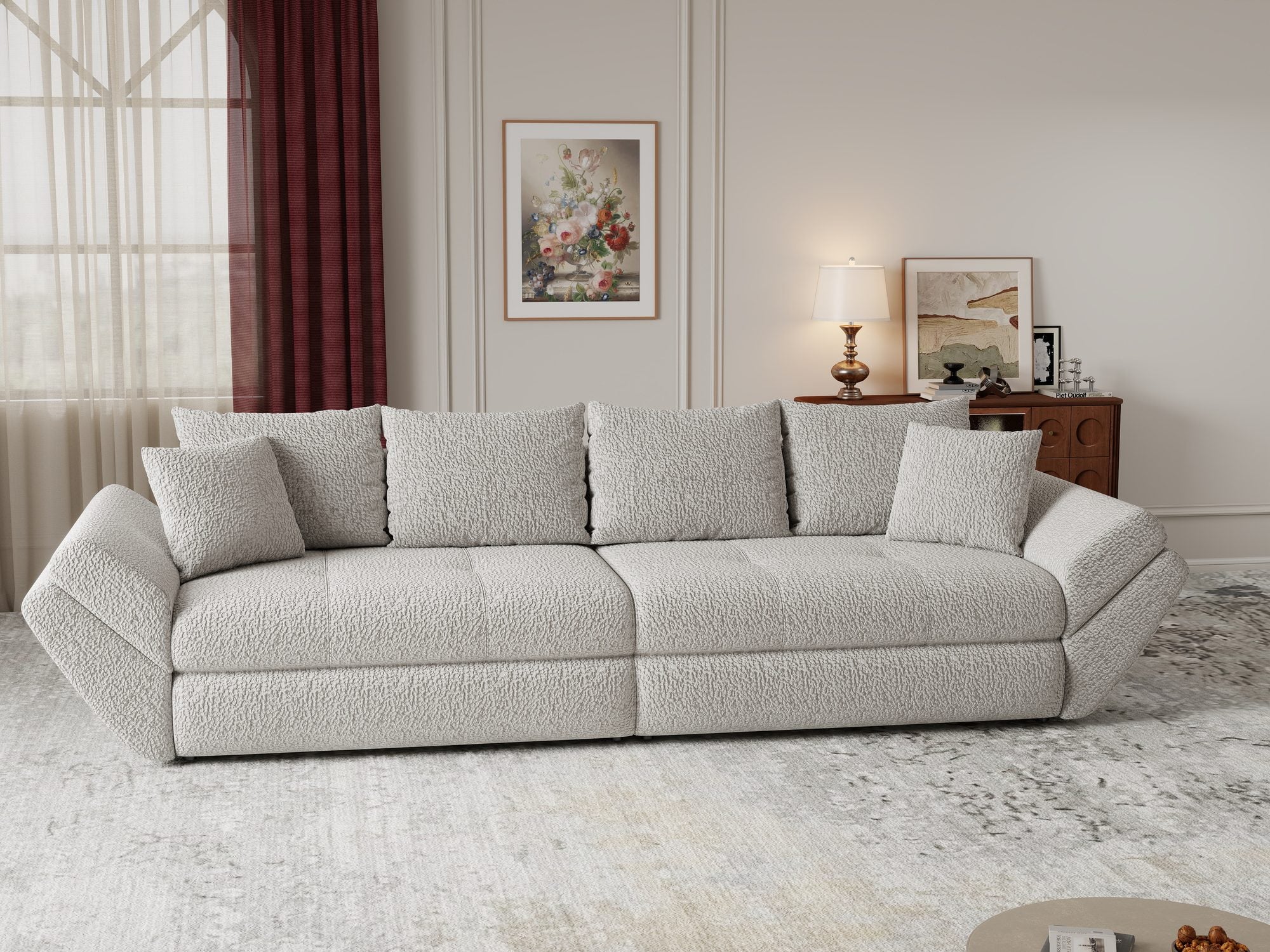 Canapea extensibilă dumonde cu ladă de depozitare Loana Jaguar Gri 300x100 cm