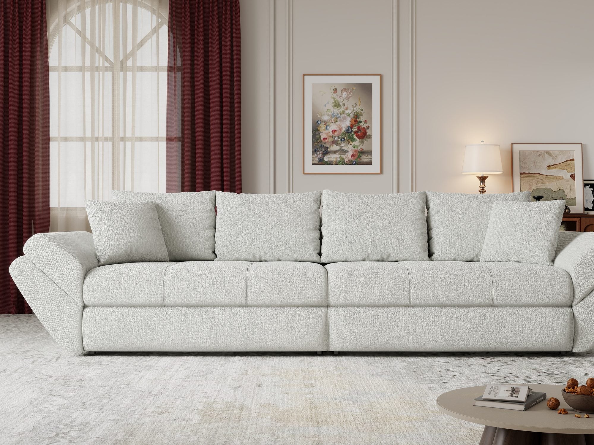 Canapea extensibilă dumonde cu ladă de depozitare Loana Vibe Bej 300x100 cm