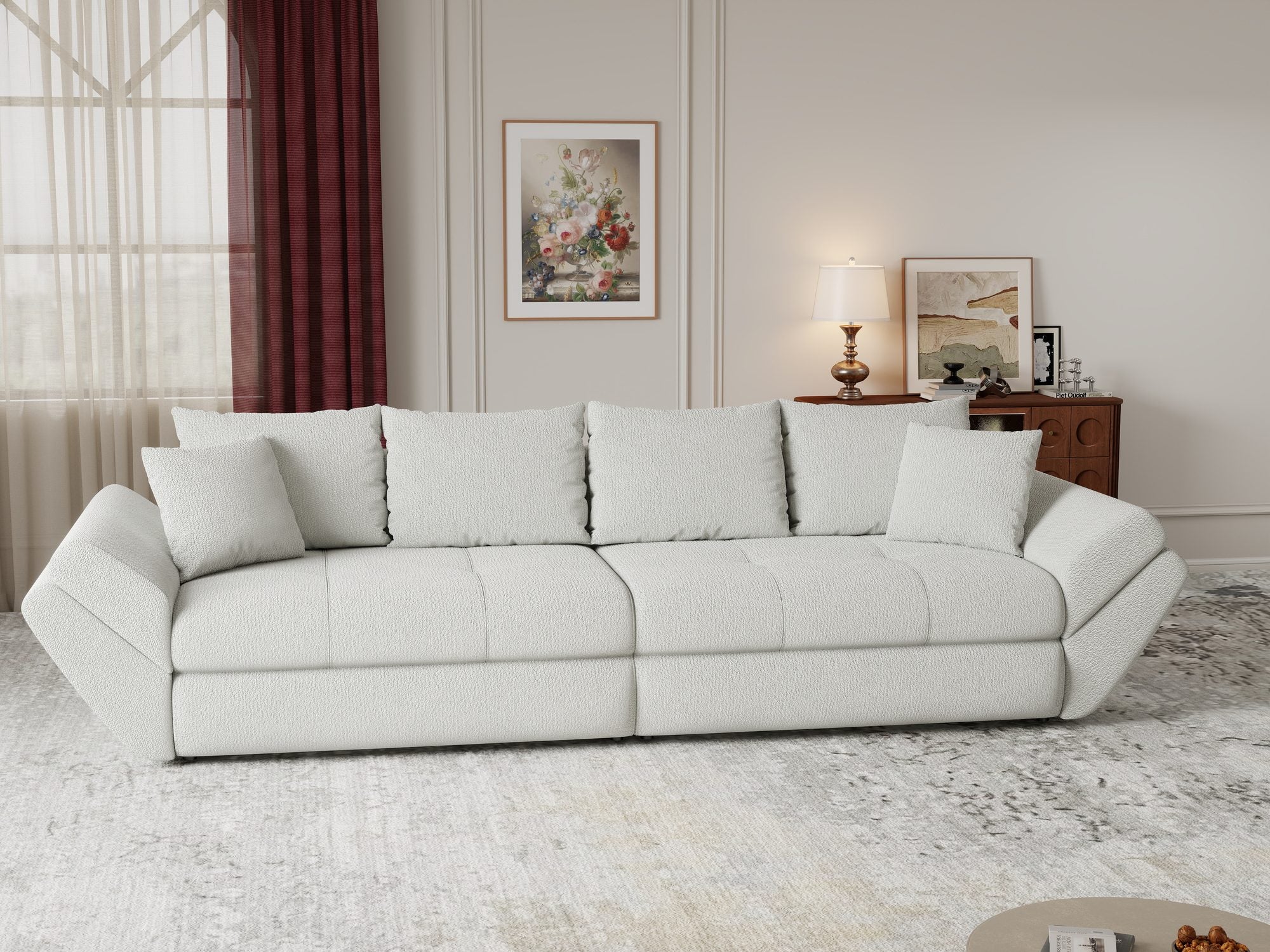 Canapea extensibilă dumonde cu ladă de depozitare Loana Vibe Bej 300x100 cm