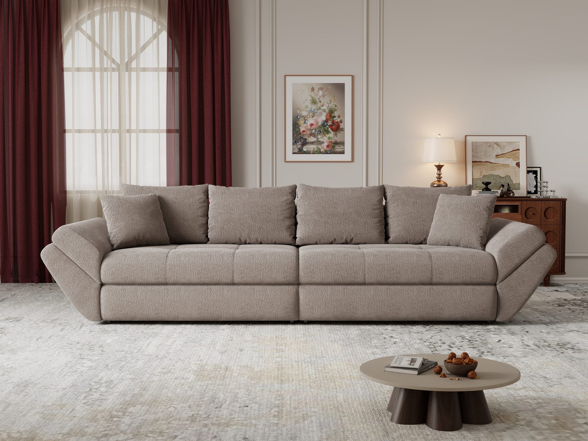 Canapea extensibilă dumonde cu ladă de depozitare Loana Vibe Maro 300x100 cm