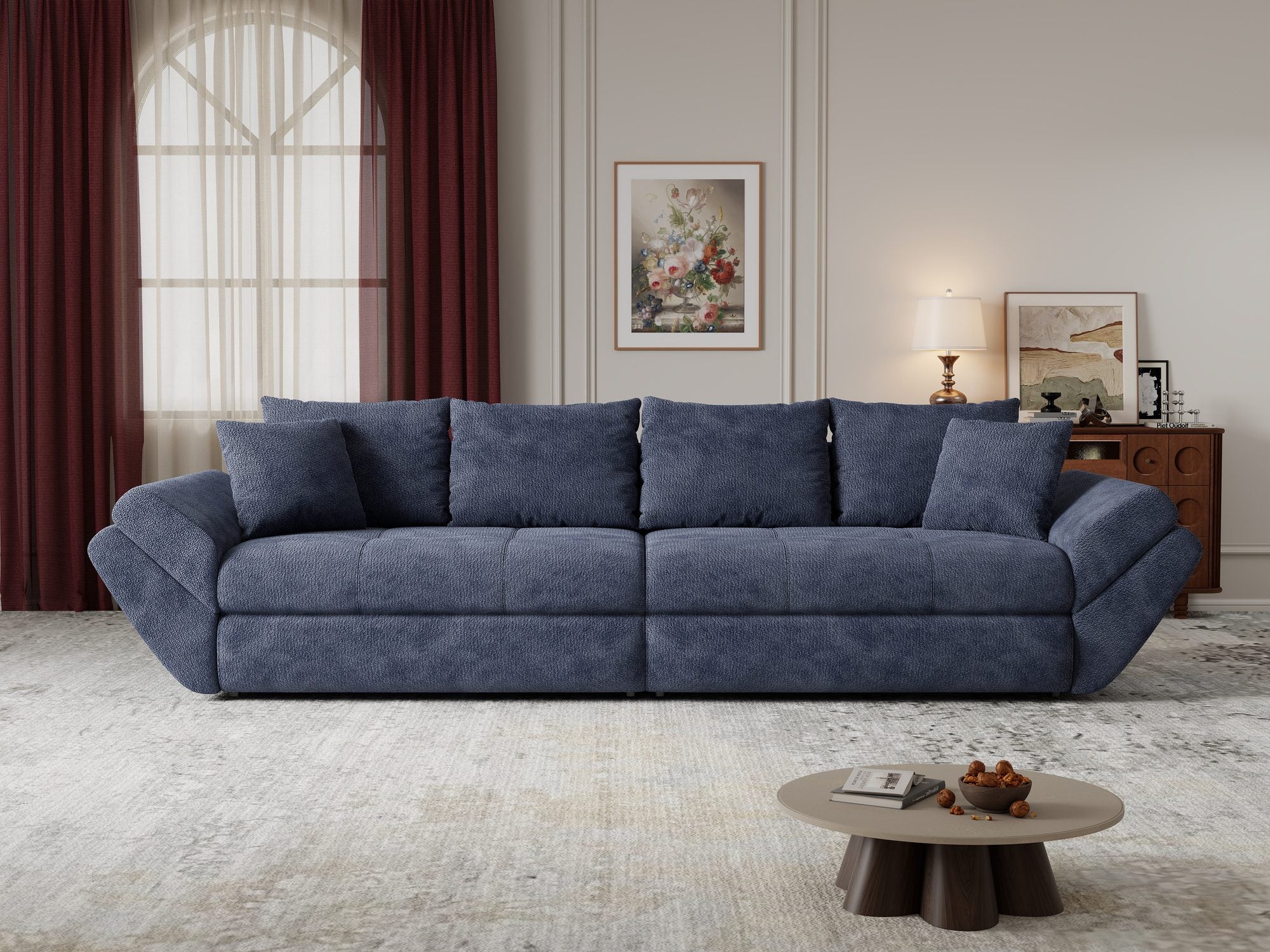 Canapea extensibilă dumonde cu ladă de depozitare Loana Vibe Albastru 300x100 cm