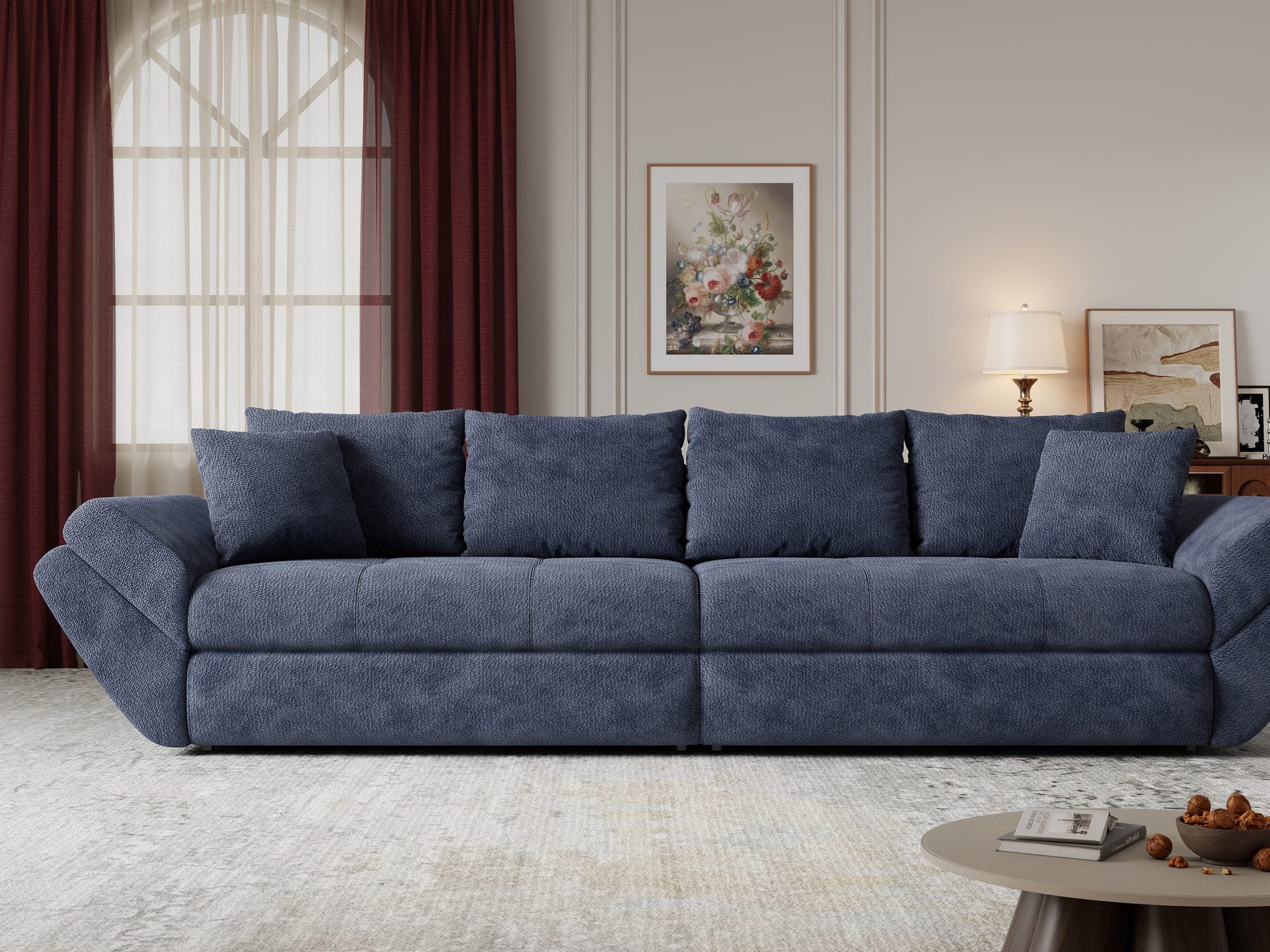 Canapea extensibilă dumonde cu ladă de depozitare Loana Vibe Albastru 300x100 cm