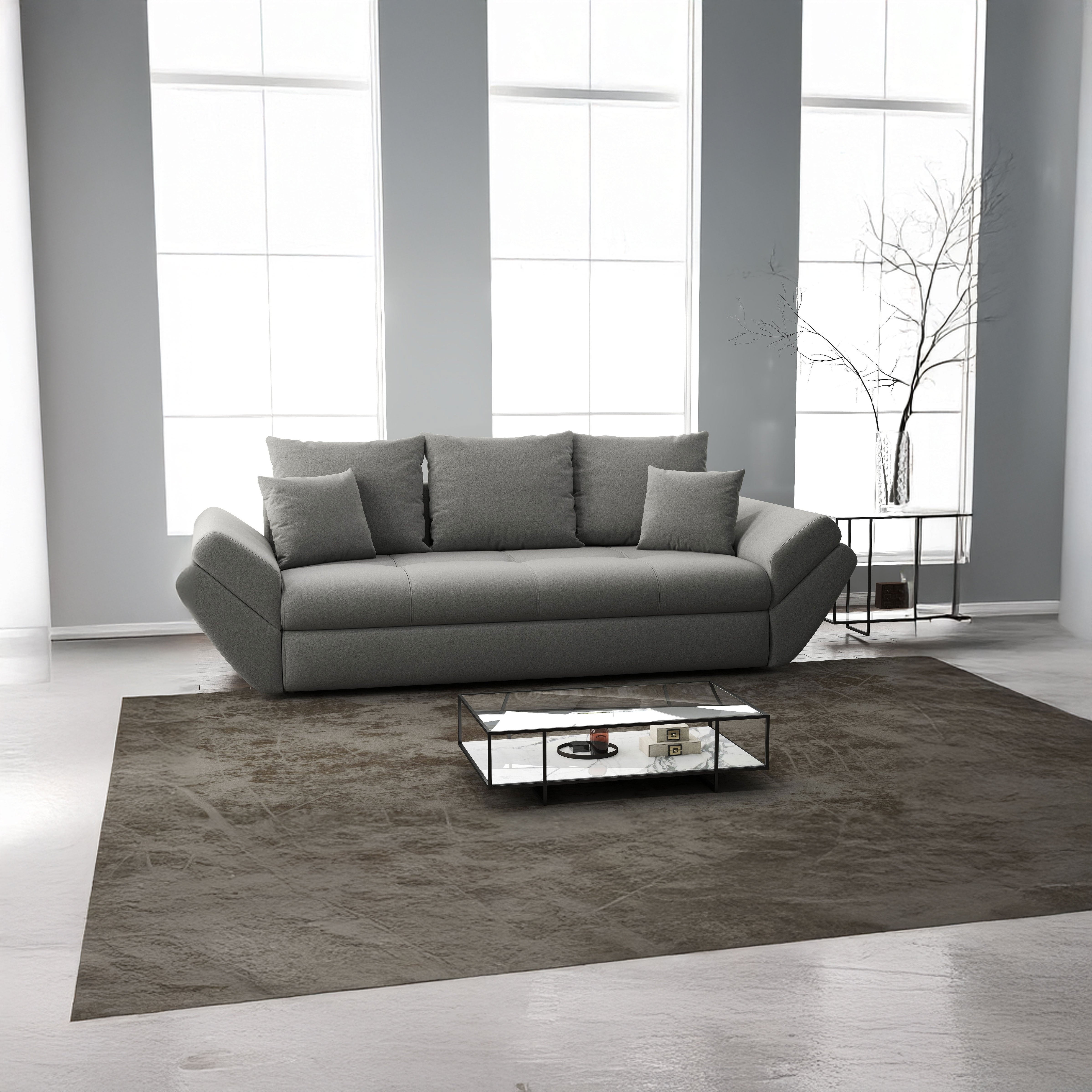 Canapea extensibilă dumonde cu ladă de depozitare si sezut confortabil din spuma HR, Loana Royal Grey 250x100 cm Fabrica