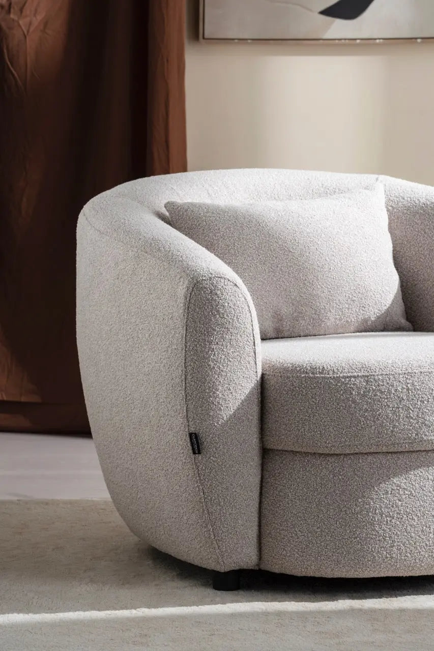 Fotoliu dumonde tapitat Bej modern Lorenzo 88x93cm ULK