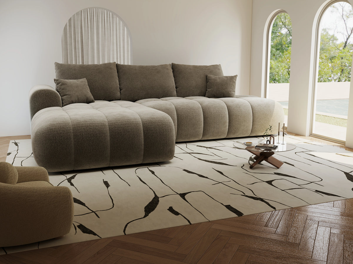Colțar extensibil dumonde Milano L cu un braț Vibe 21 Maro 276x175 cm – vedere 5