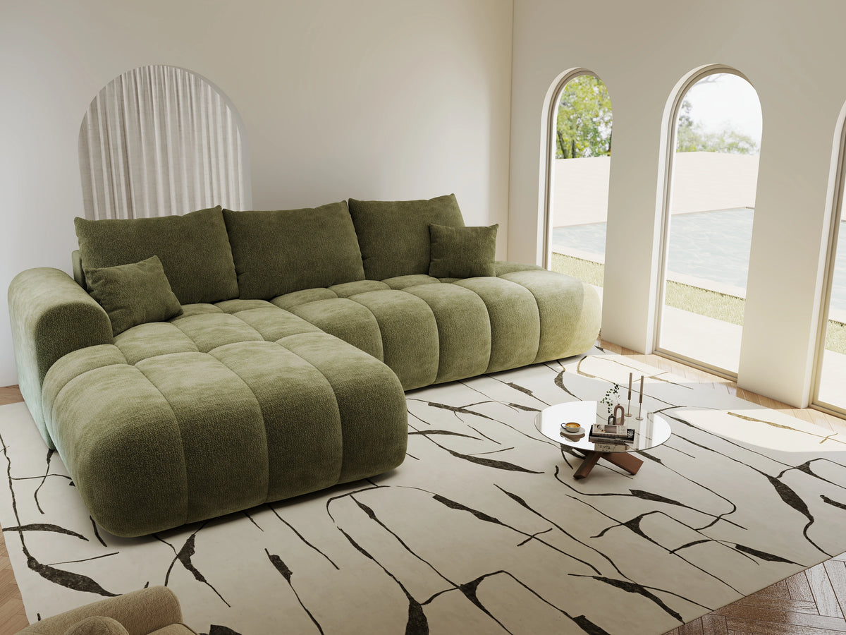 Colțar extensibil dumonde Milano L cu un braț Vibe 38 Olive 276x175 cm – vedere 4