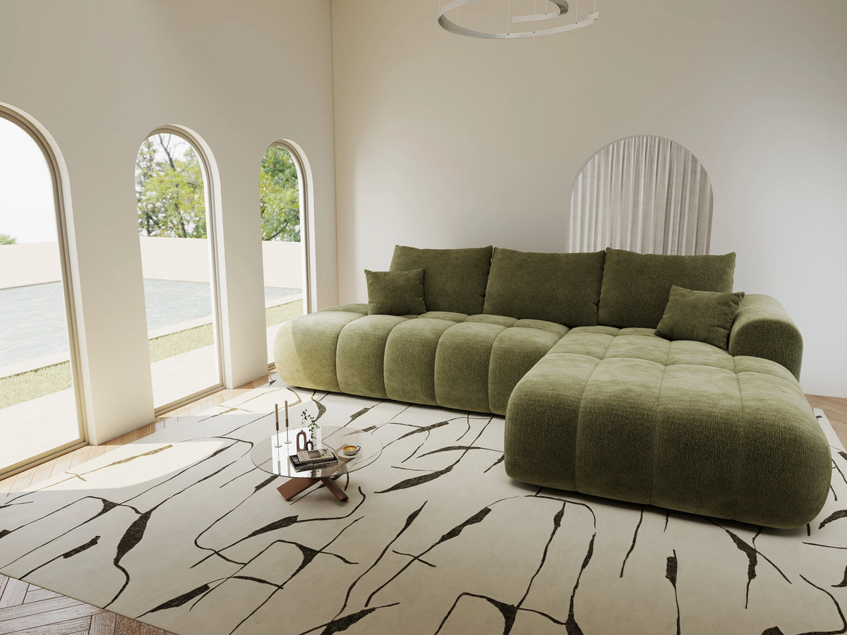 Colțar extensibil dumonde Milano L cu un braț Vibe 38 Olive II 276x175 cm – vedere 8