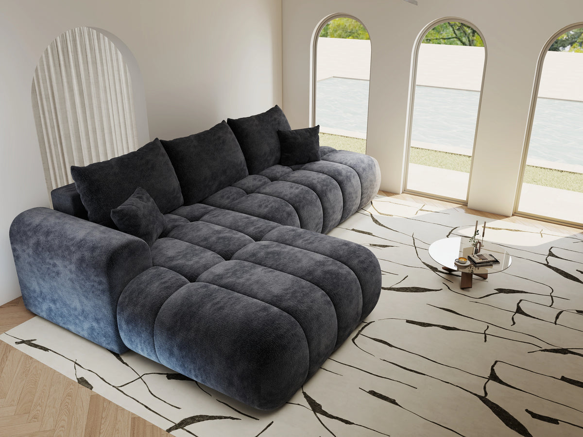 Colțar extensibil dumonde Milano L cu un braț Vibe 97 Gri Antracit 276x175 cm – vedere 9