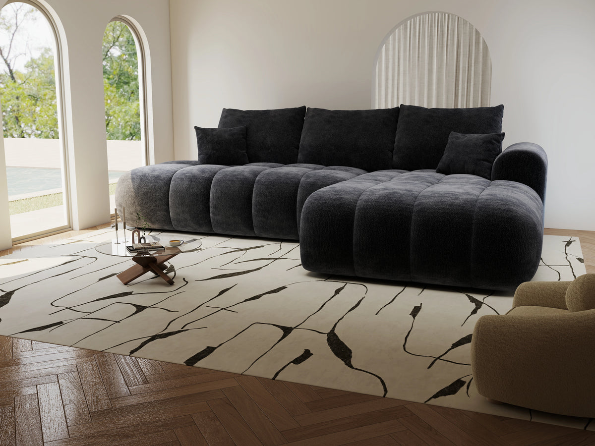 Colțar extensibil dumonde Milano L cu un braț Vibe 97 Gri Antracit II 276x175 cm – vedere 5