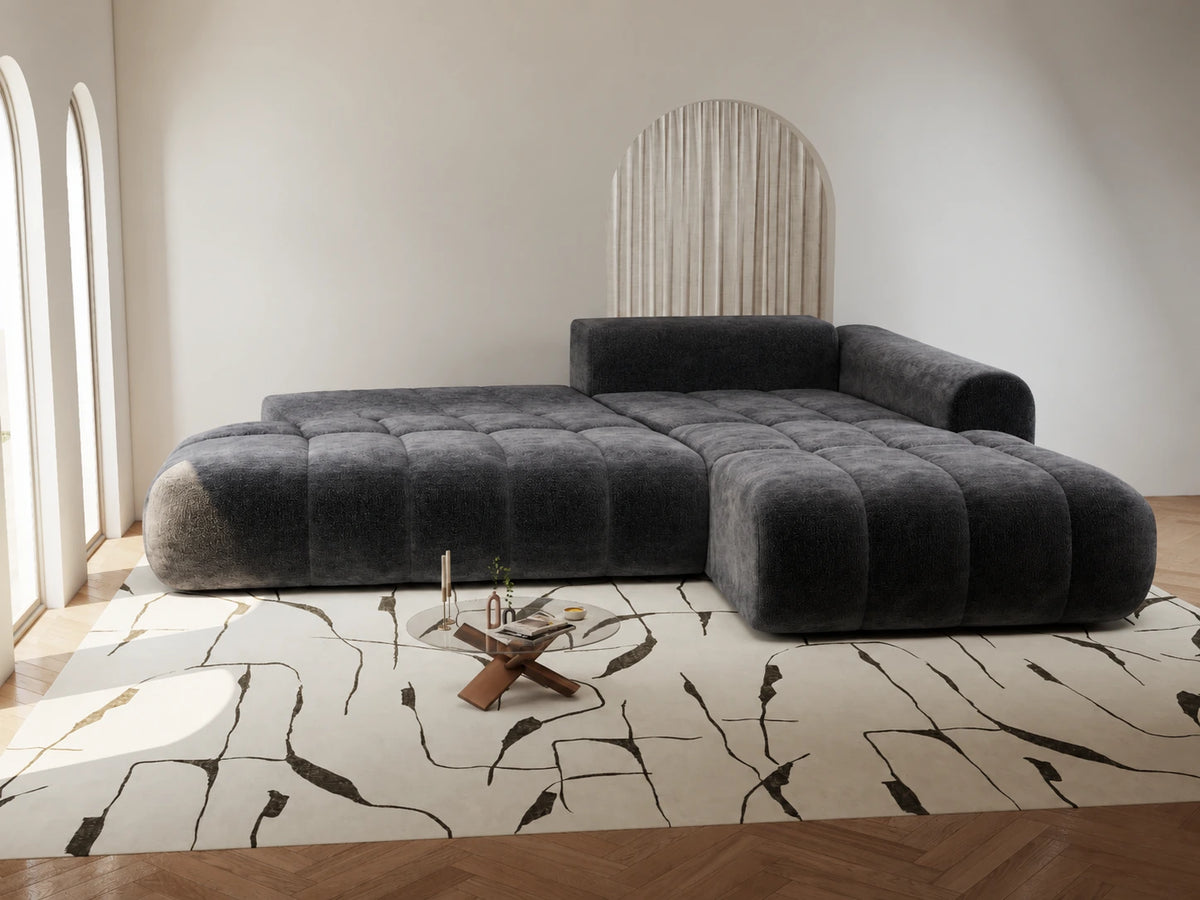 Colțar extensibil dumonde Milano L cu un braț Vibe 97 Gri Antracit II 276x175 cm – vedere 10