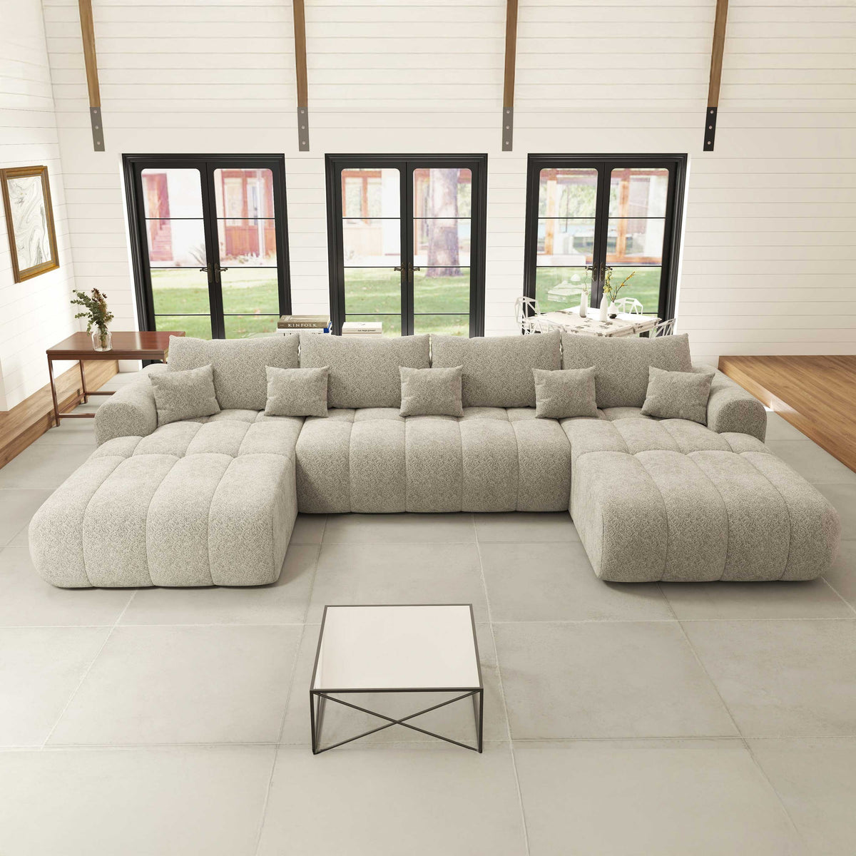 Colțar extensibil dumonde Milano U Arena Gri 365x190 cm – imagine principală