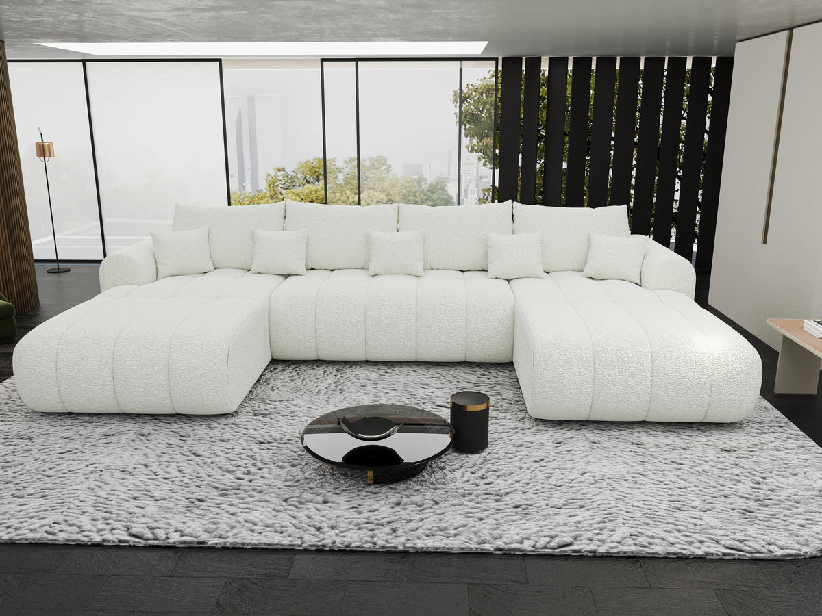 Colțar extensibil dumonde Milano U Jaguar Ivory 365x190 cm – vedere 2